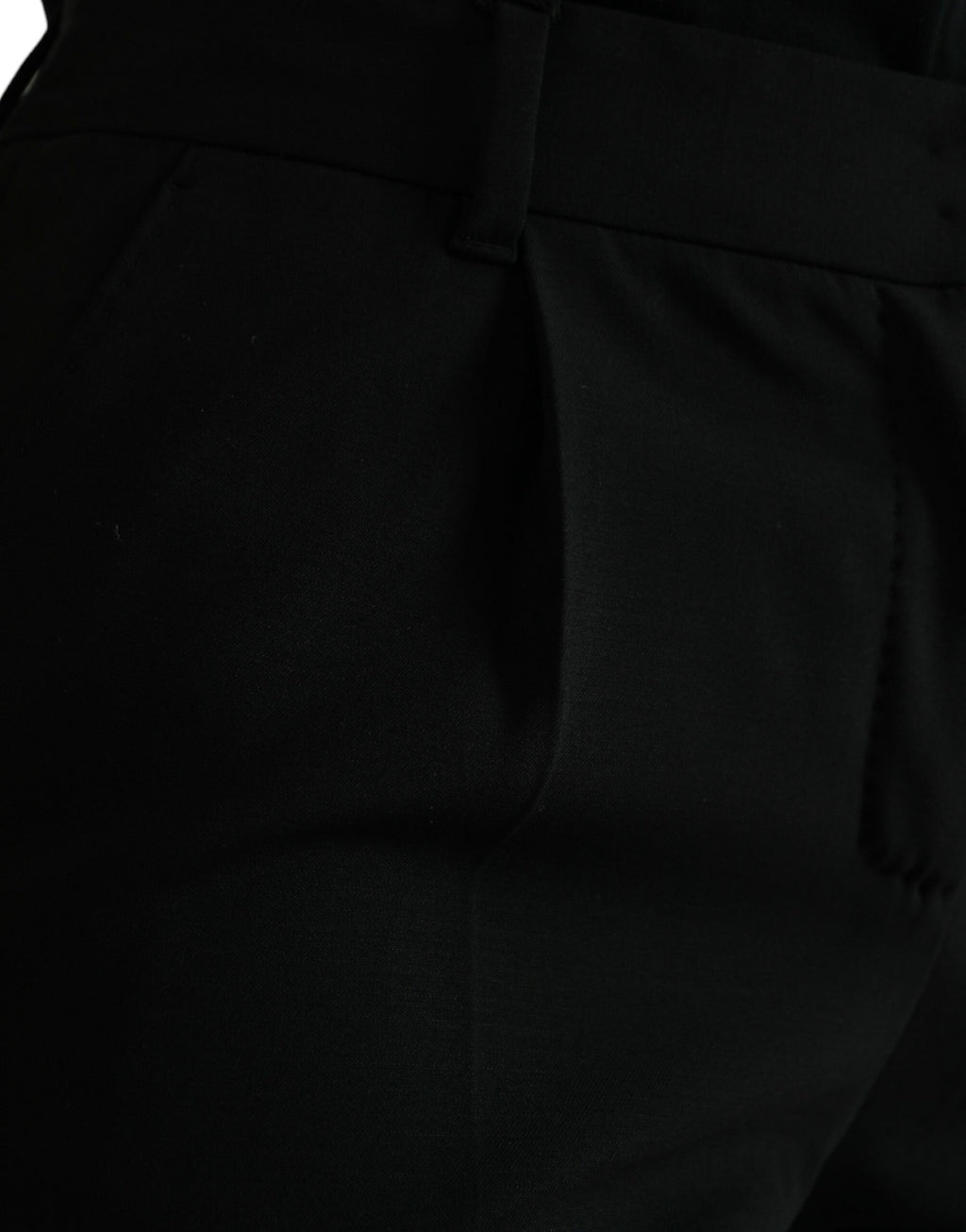 Pantalon fuselé noir en laine taille mi-haute Dolce & Gabbana