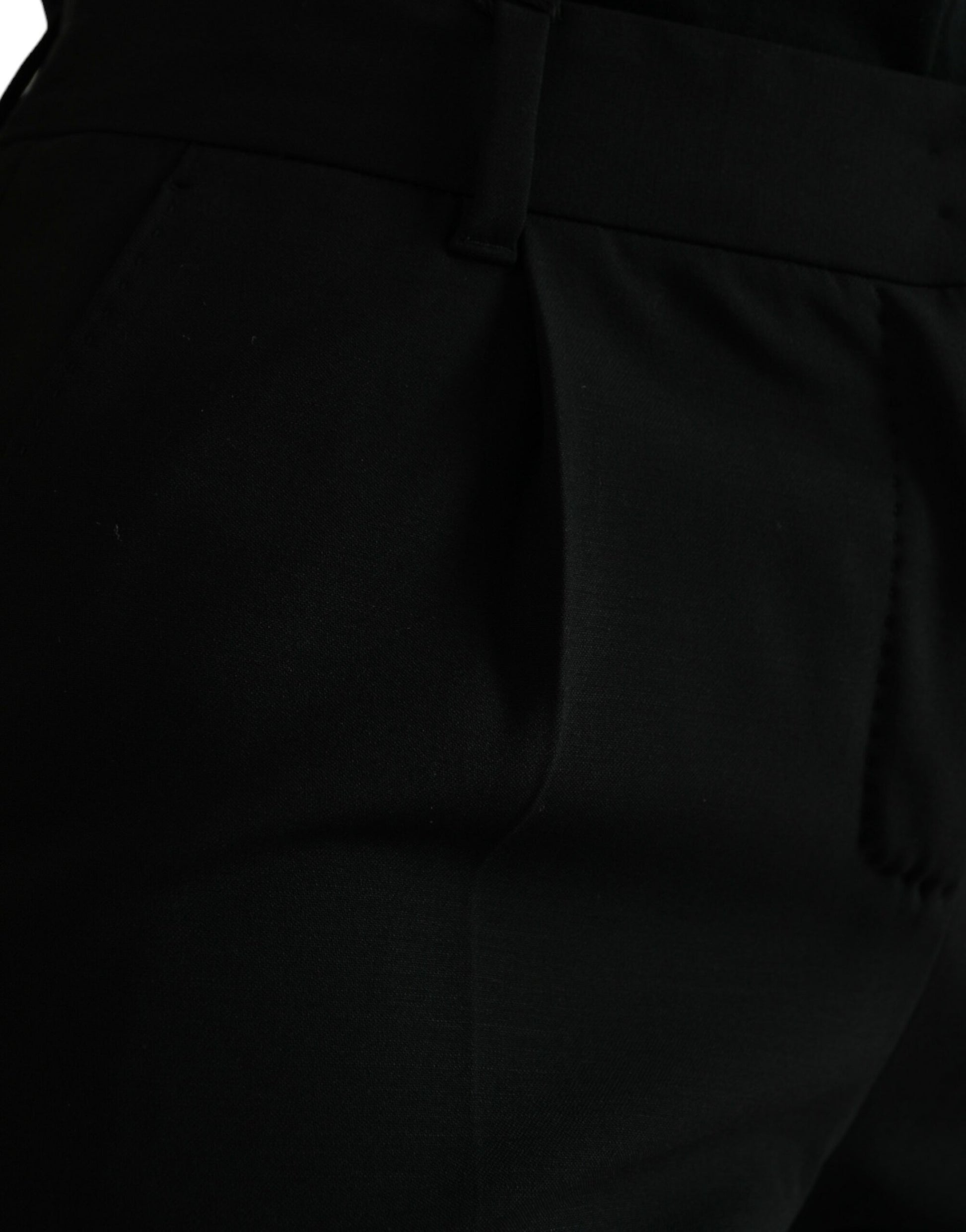 Pantalon fuselé noir en laine taille mi-haute Dolce & Gabbana