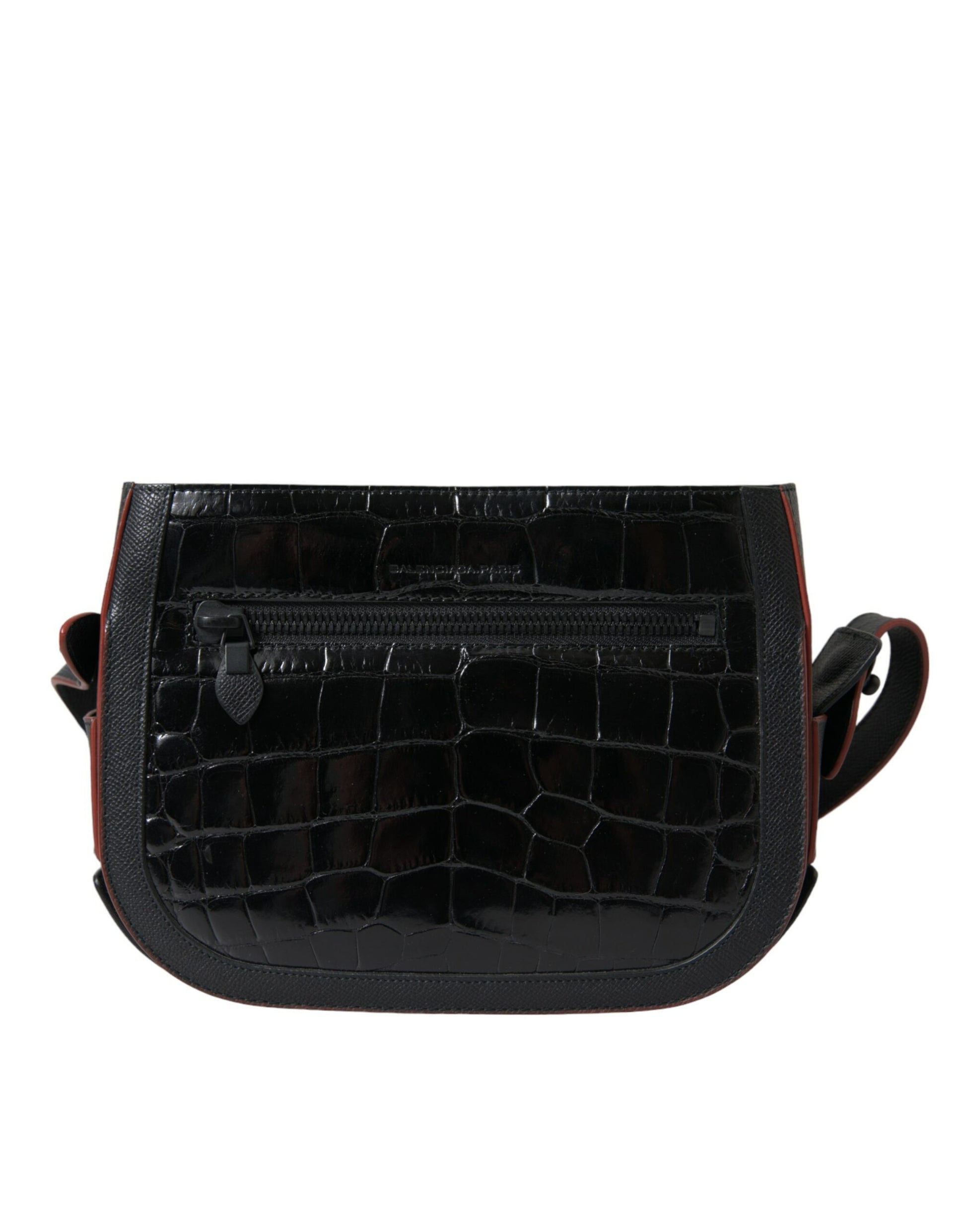 Balenciaga Black Exotic Leather Shoulder Crossbody Camera Bag