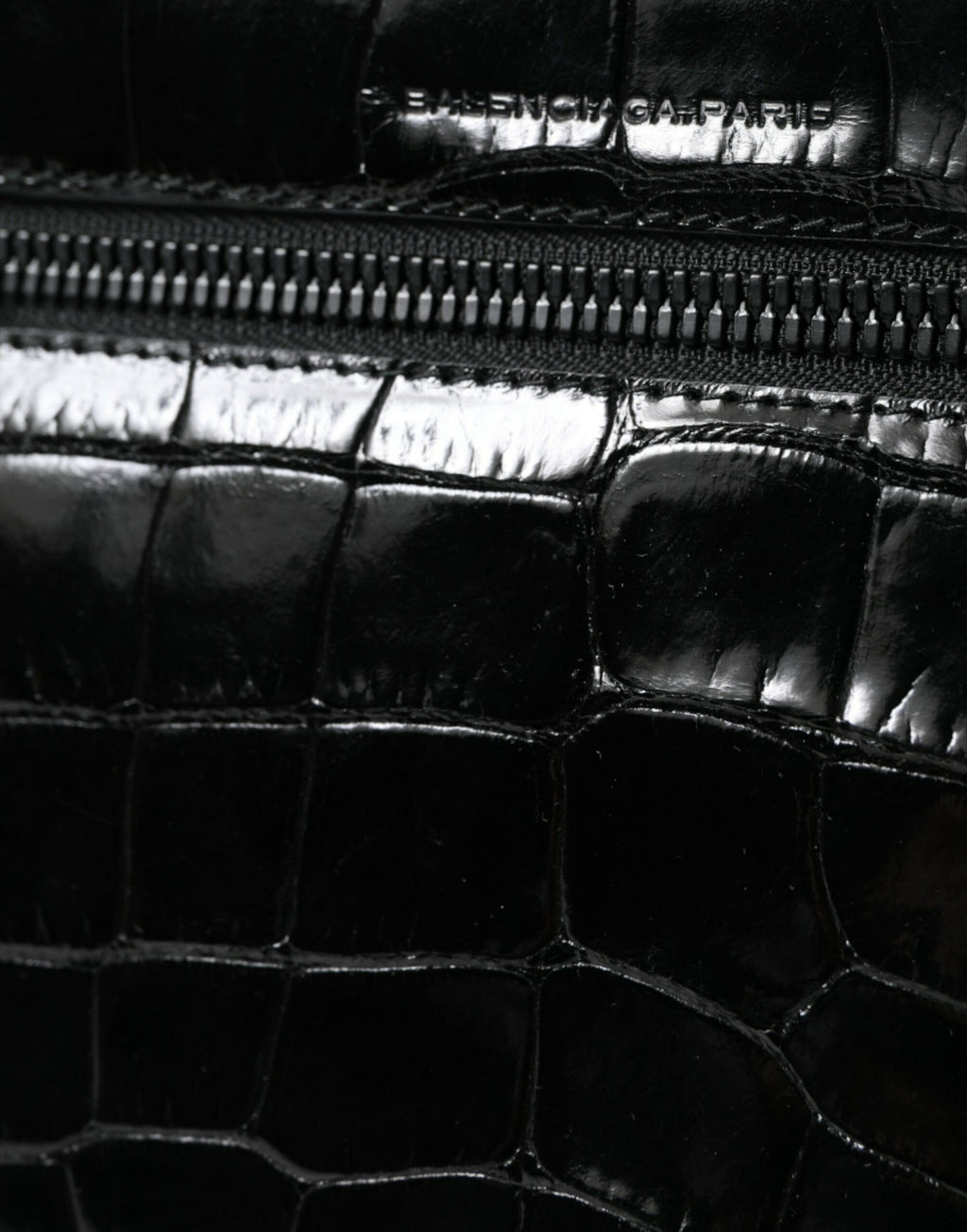 Balenciaga Black Exotic Leather Shoulder Crossbody Camera Bag