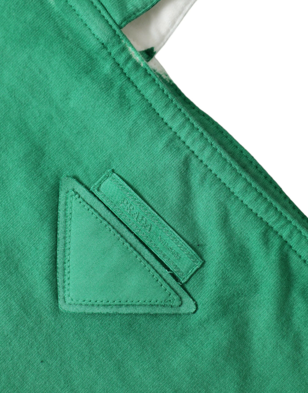 Sac cabas Prada en jersey vert avec logo