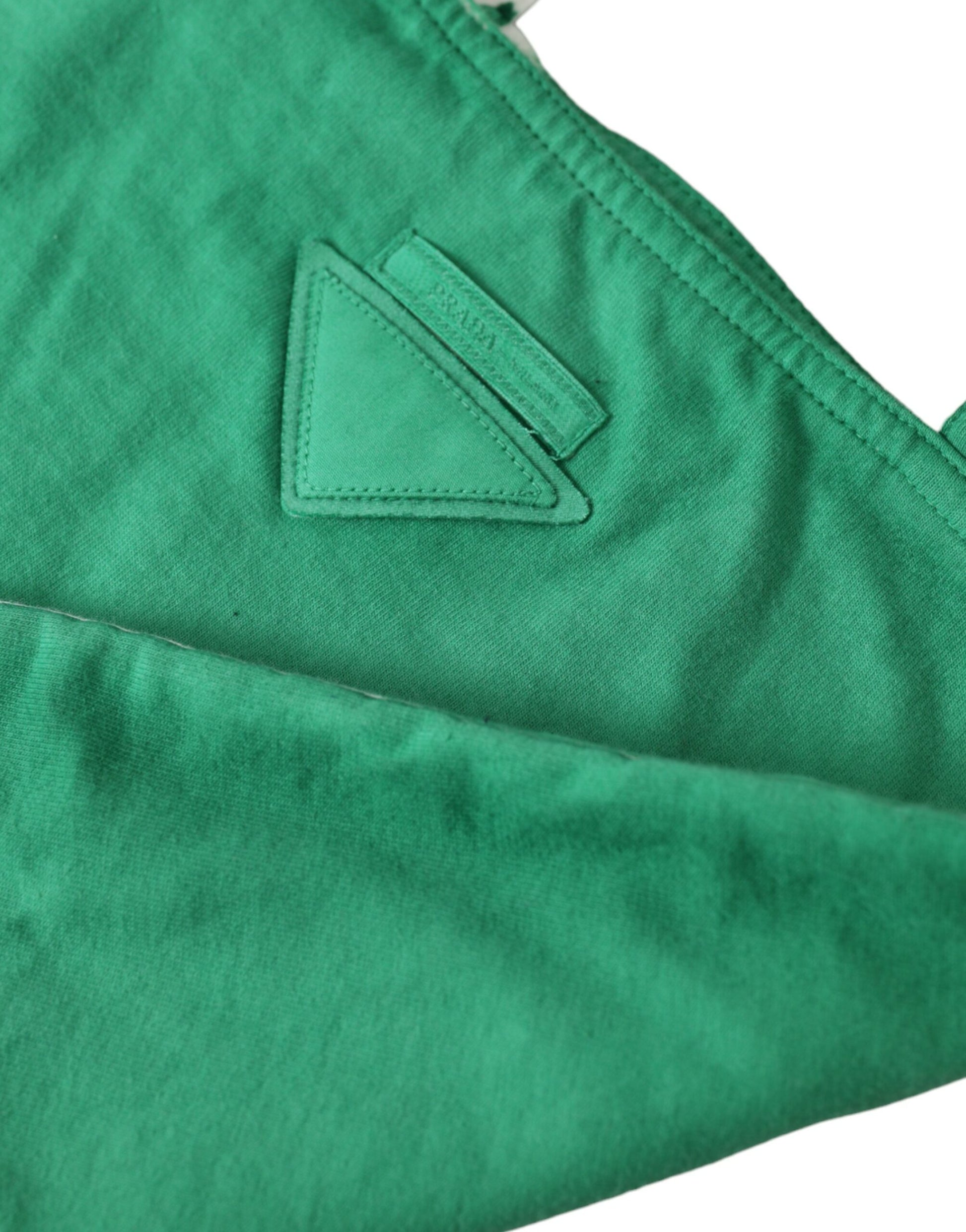 Sac cabas Prada en jersey vert avec logo