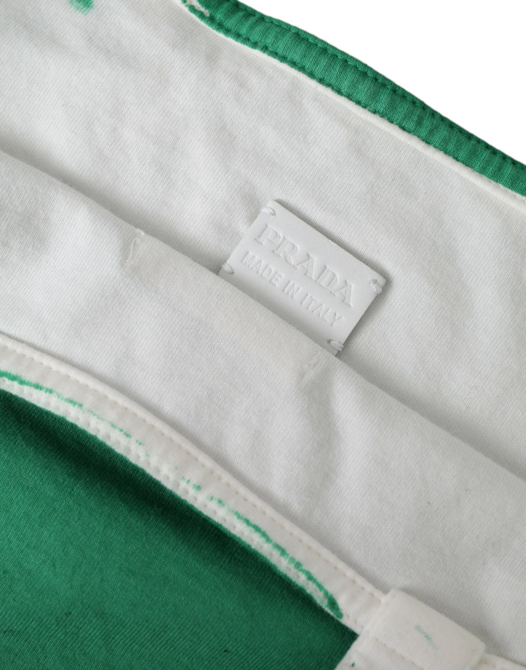 Sac cabas Prada en jersey vert avec logo
