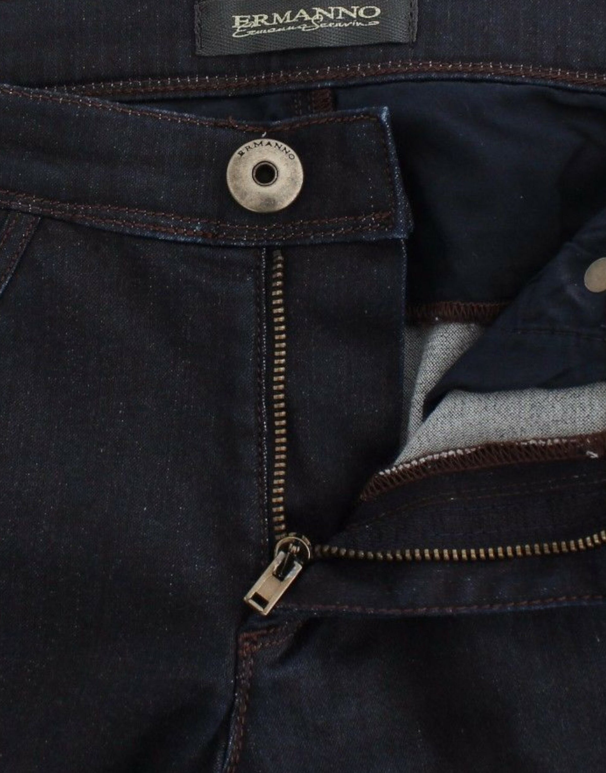 Jean slim bleu Ermanno Scervino Pantalon en jean Coupe skinny extensible