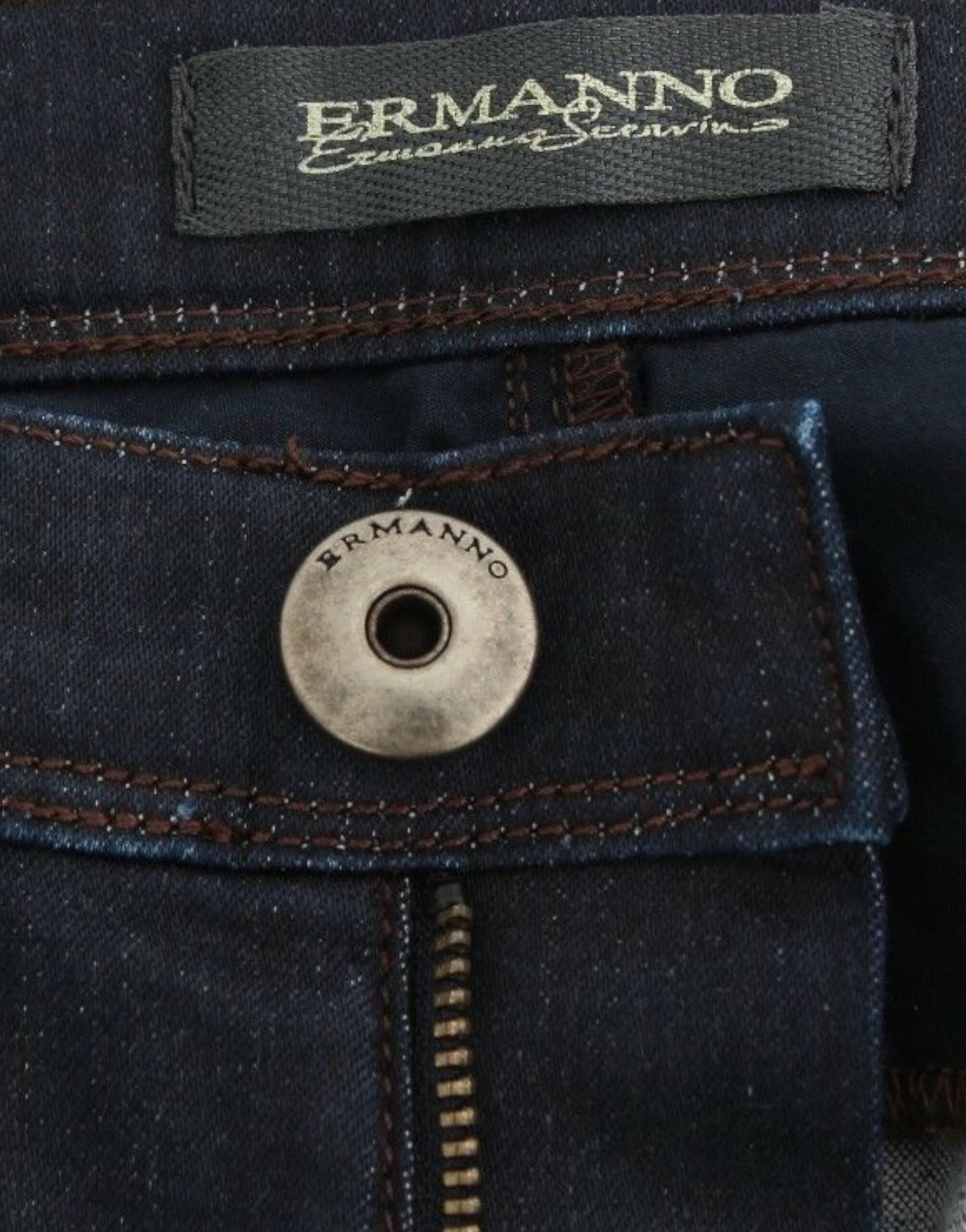 Jean slim bleu Ermanno Scervino Pantalon en jean Coupe skinny extensible