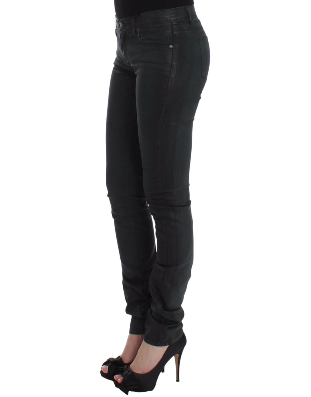 Ermanno Scervino Jean Slim Vert en Denim Coupe Droite Extensible