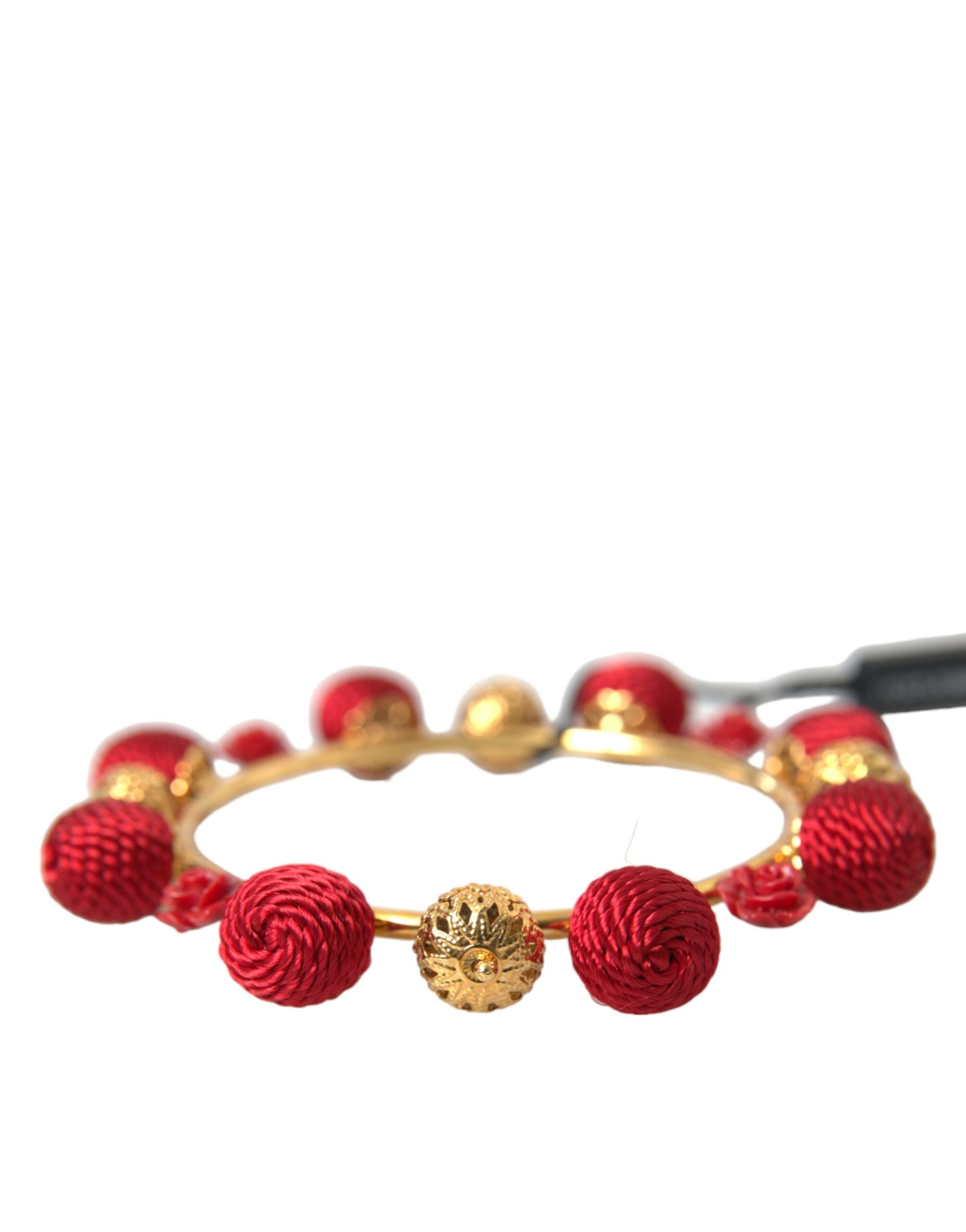 Dolce &amp; Gabbana Gold Messing Rot RUNWAY Sicilia Natale Rosen Armband