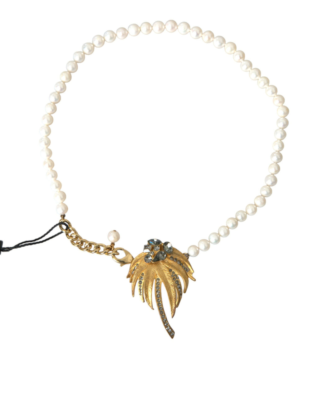 Collier Pendentif Arbre Dolce & Gabbana en Laiton Doré avec Cristaux et Perles