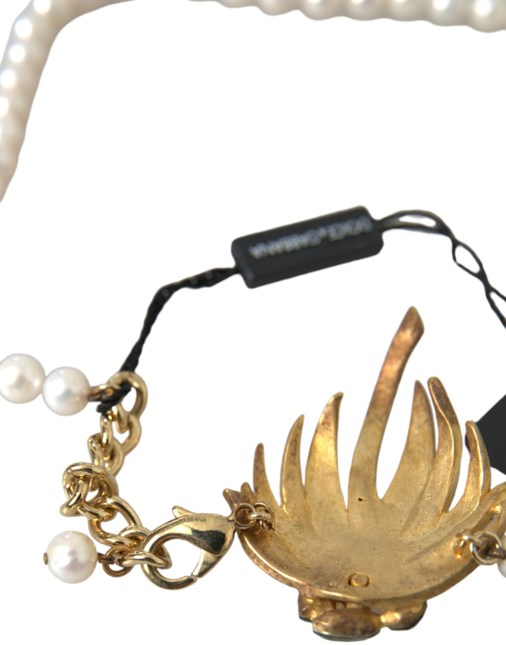 Collier Pendentif Arbre Dolce & Gabbana en Laiton Doré avec Cristaux et Perles