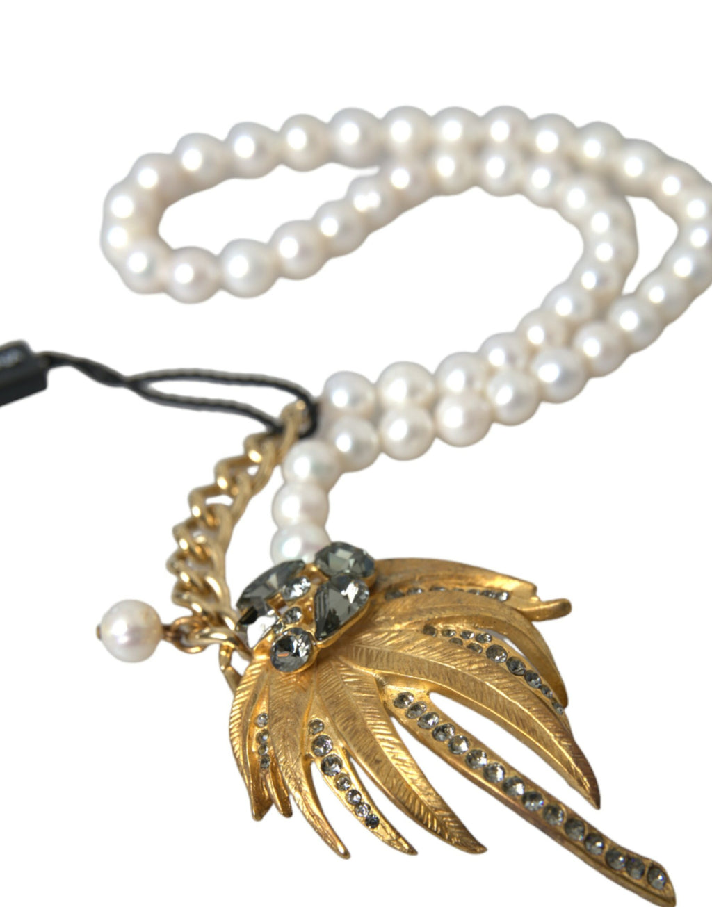 Collier Pendentif Arbre Dolce & Gabbana en Laiton Doré avec Cristaux et Perles