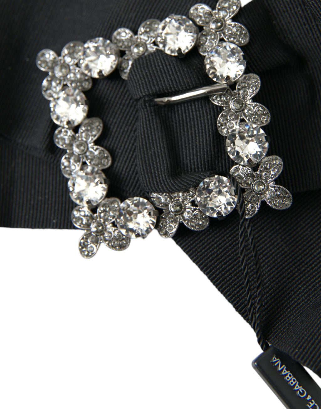 Barrette Dolce & Gabbana noire ornée de cristaux Swarovski
