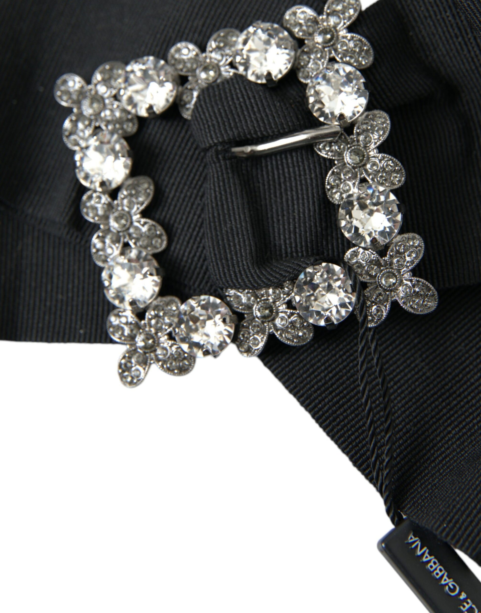 Barrette Dolce & Gabbana noire ornée de cristaux Swarovski