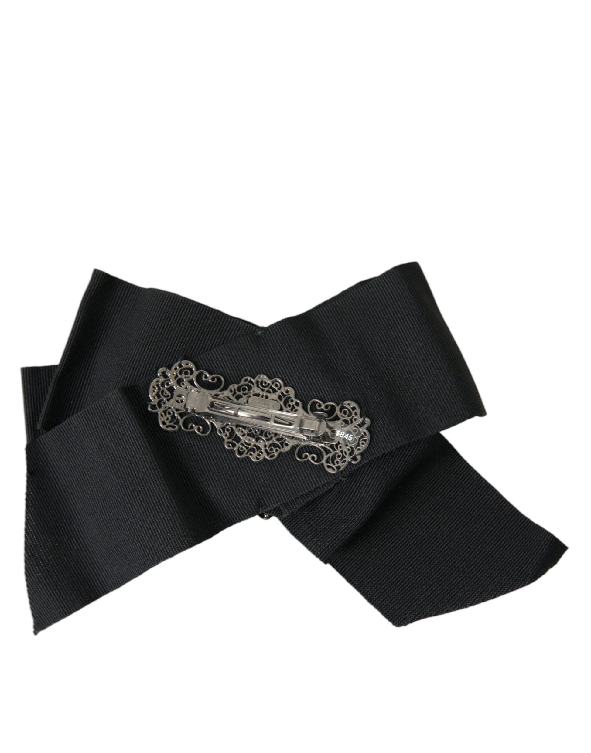 Barrette Dolce & Gabbana noire ornée de cristaux Swarovski