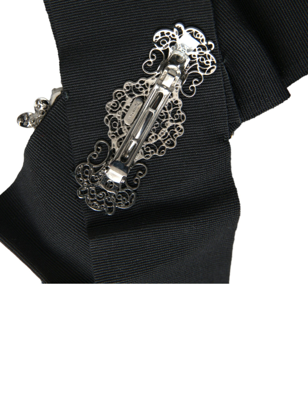 Barrette Dolce & Gabbana noire ornée de cristaux Swarovski