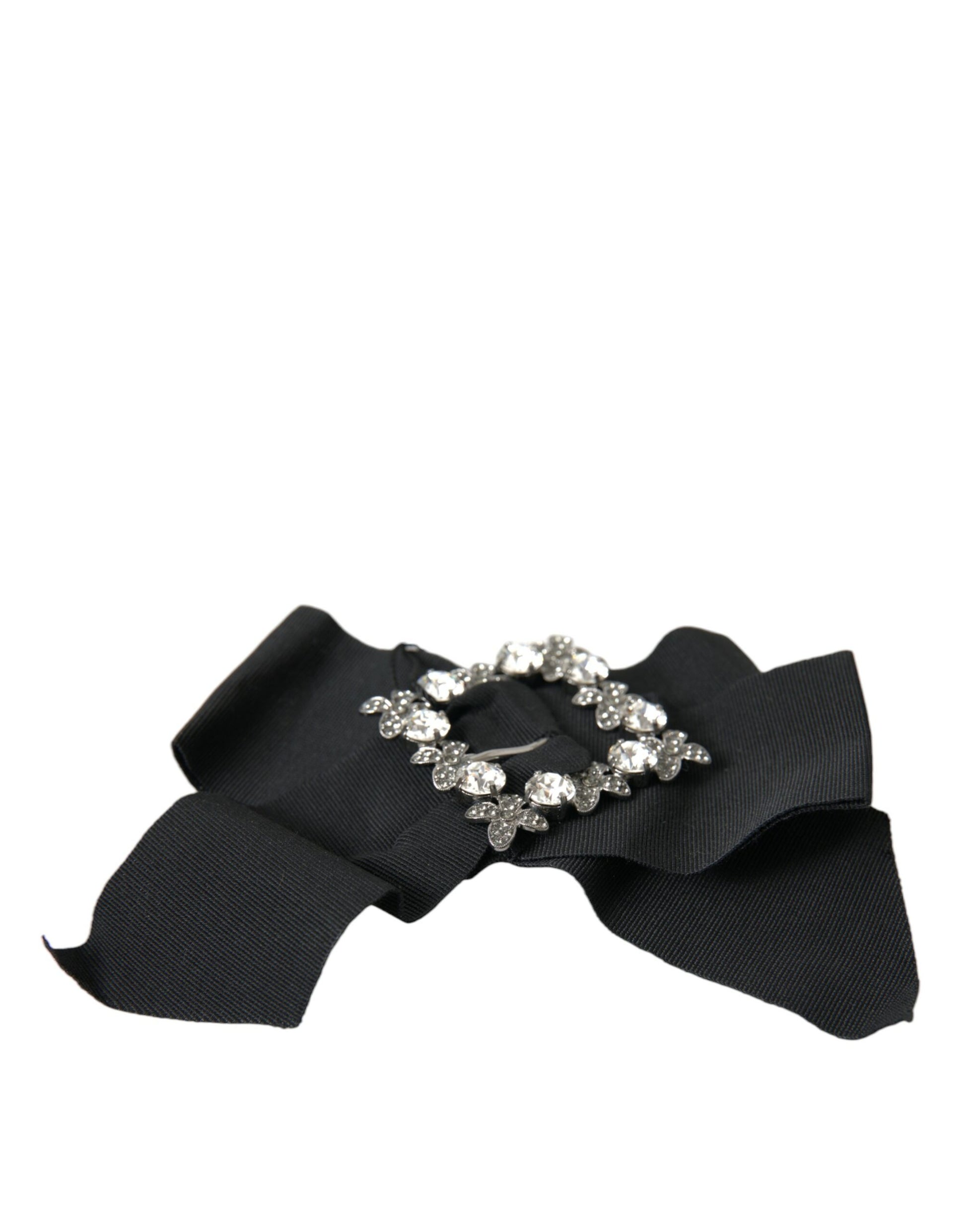 Barrette Dolce & Gabbana noire ornée de cristaux Swarovski