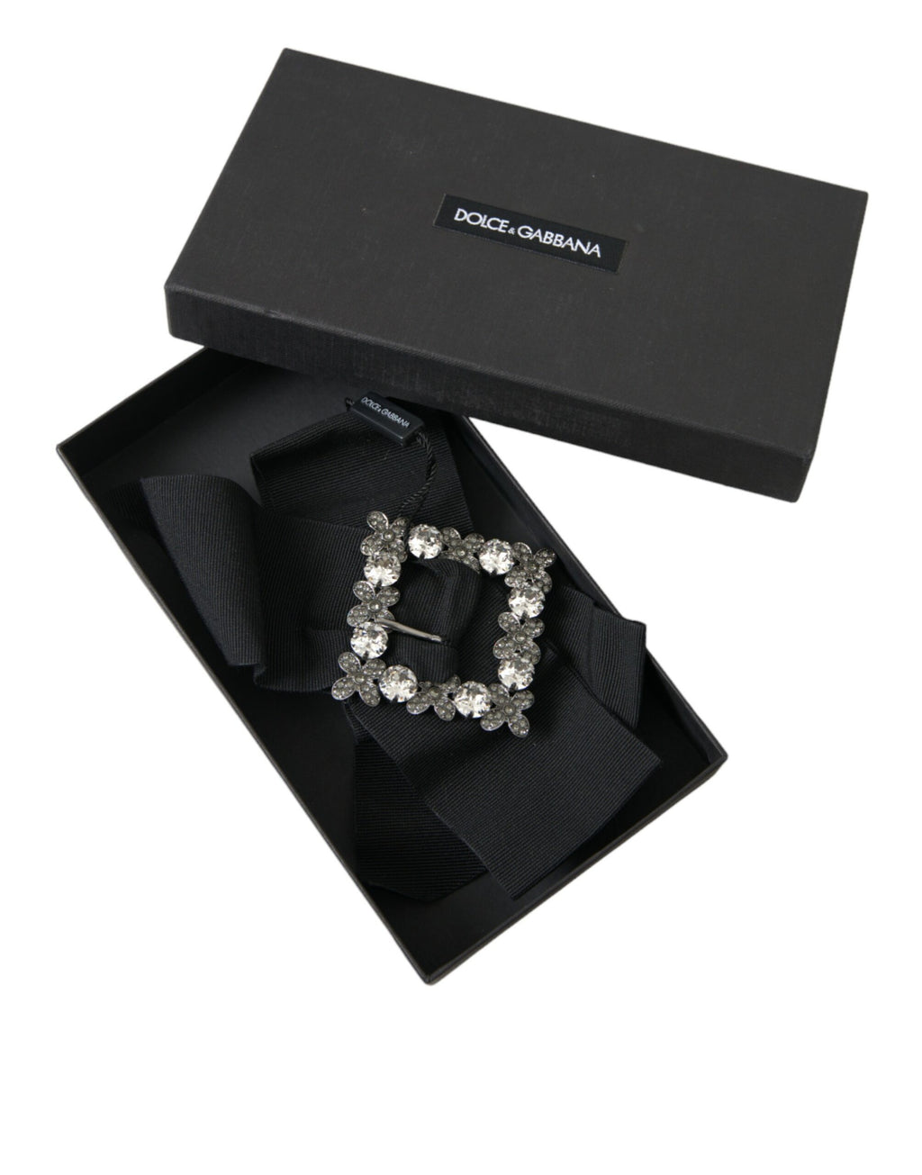 Barrette Dolce & Gabbana noire ornée de cristaux Swarovski