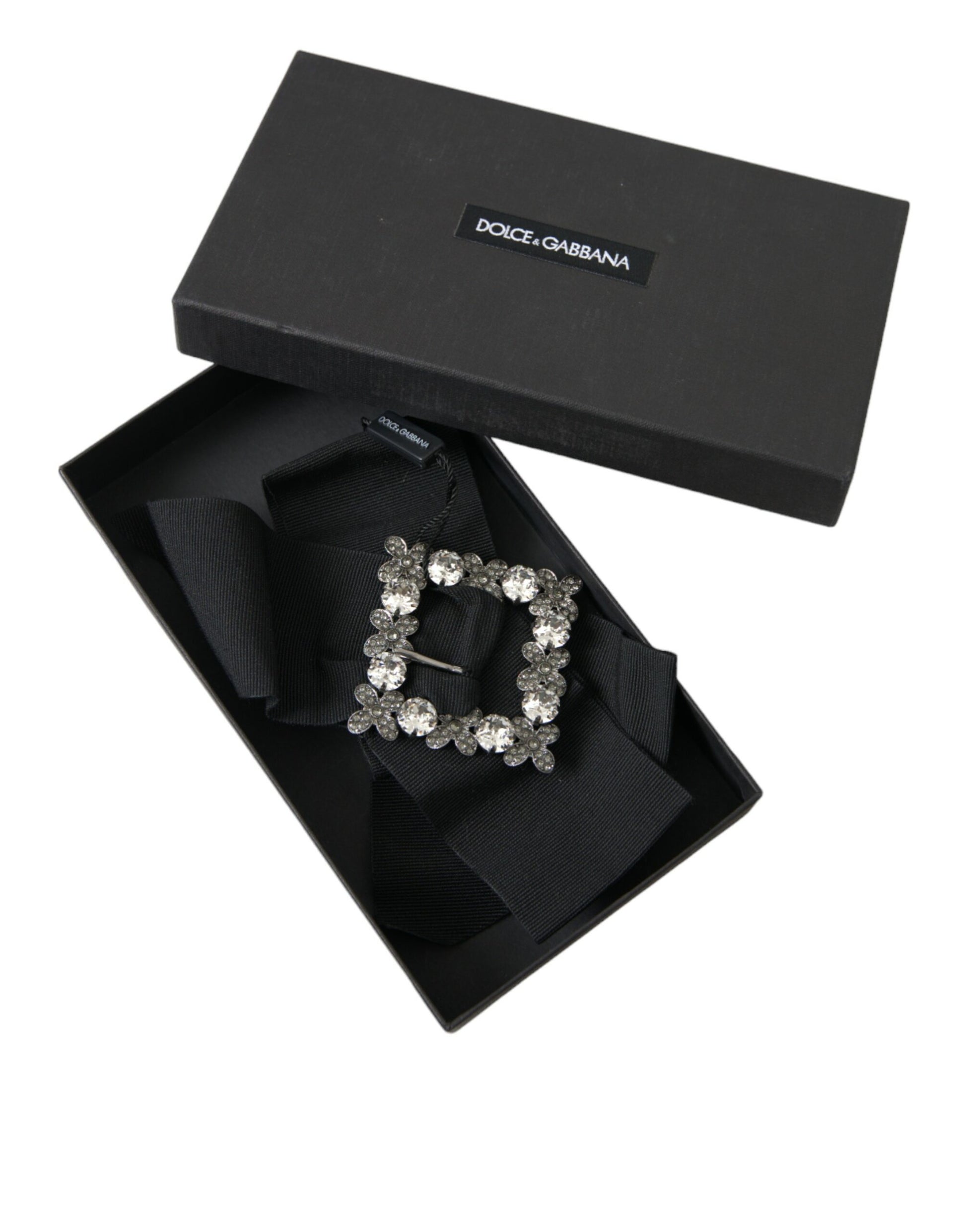 Barrette Dolce & Gabbana noire ornée de cristaux Swarovski