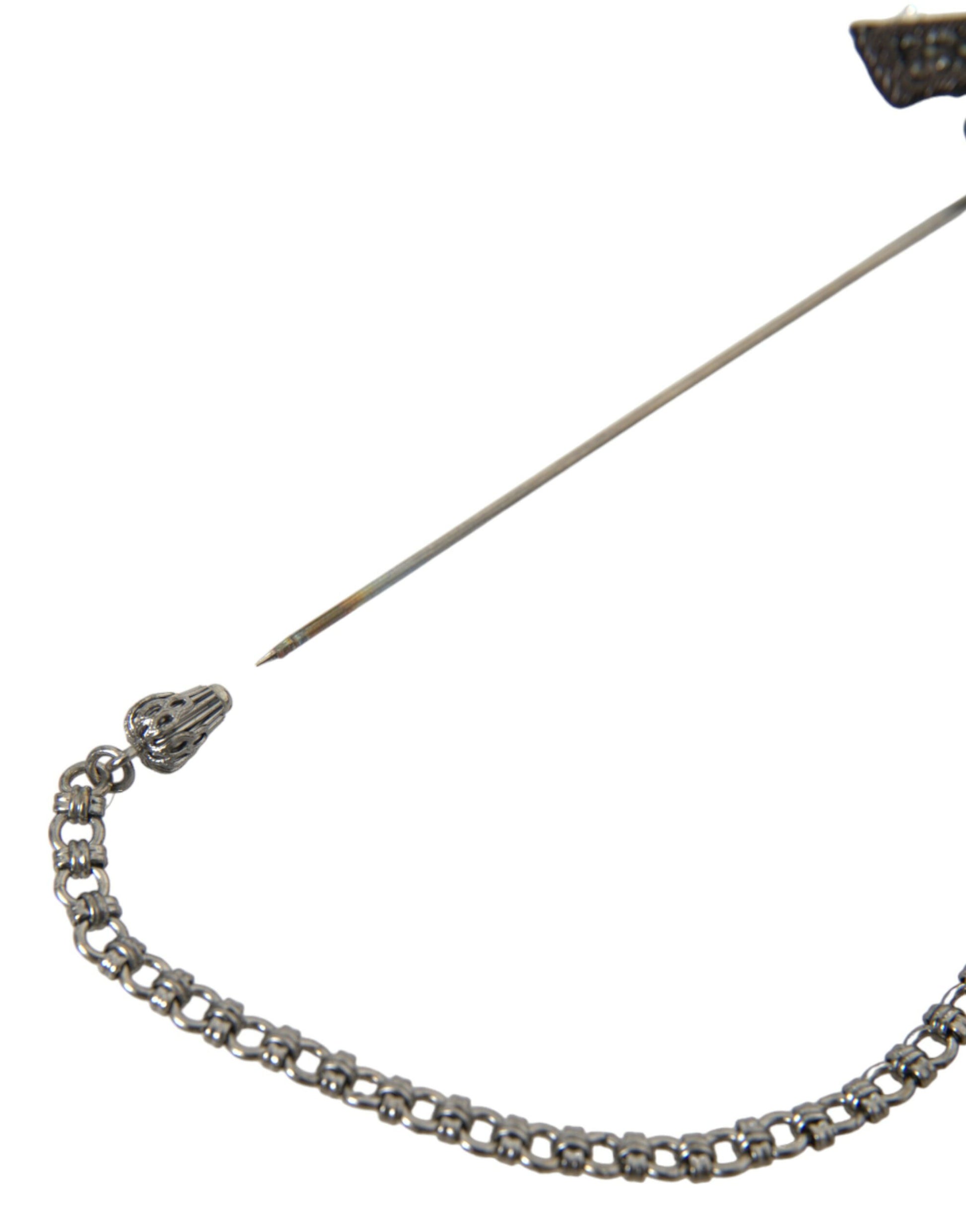 Broche de revers Dolce & Gabbana pour homme en laiton, cuivre et soie, motif pistolet