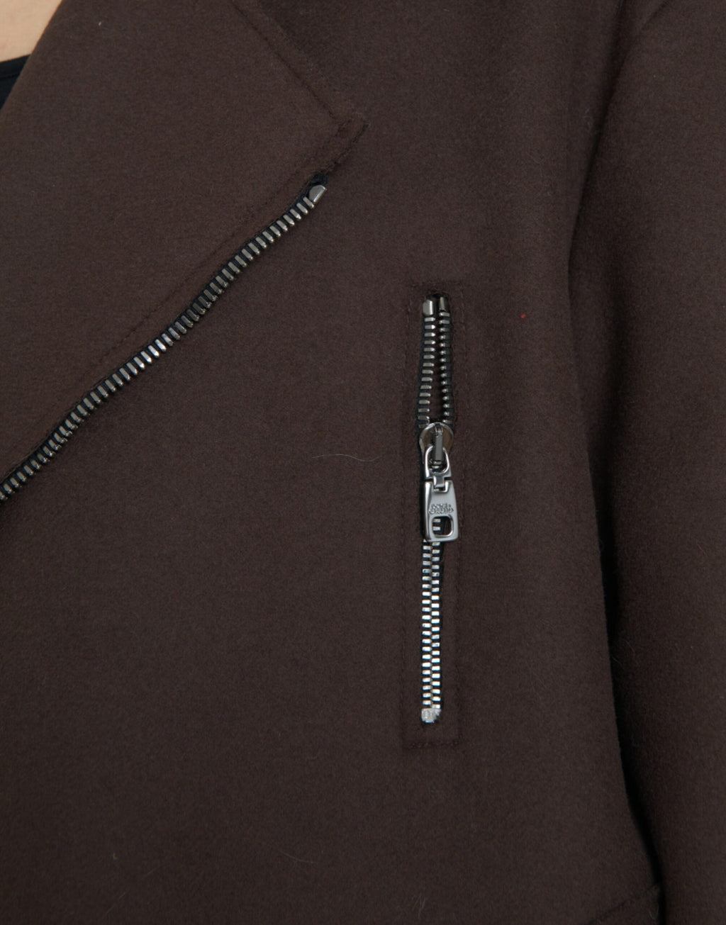 Veste Biker Courte en Laine Marron Dolce & Gabbana