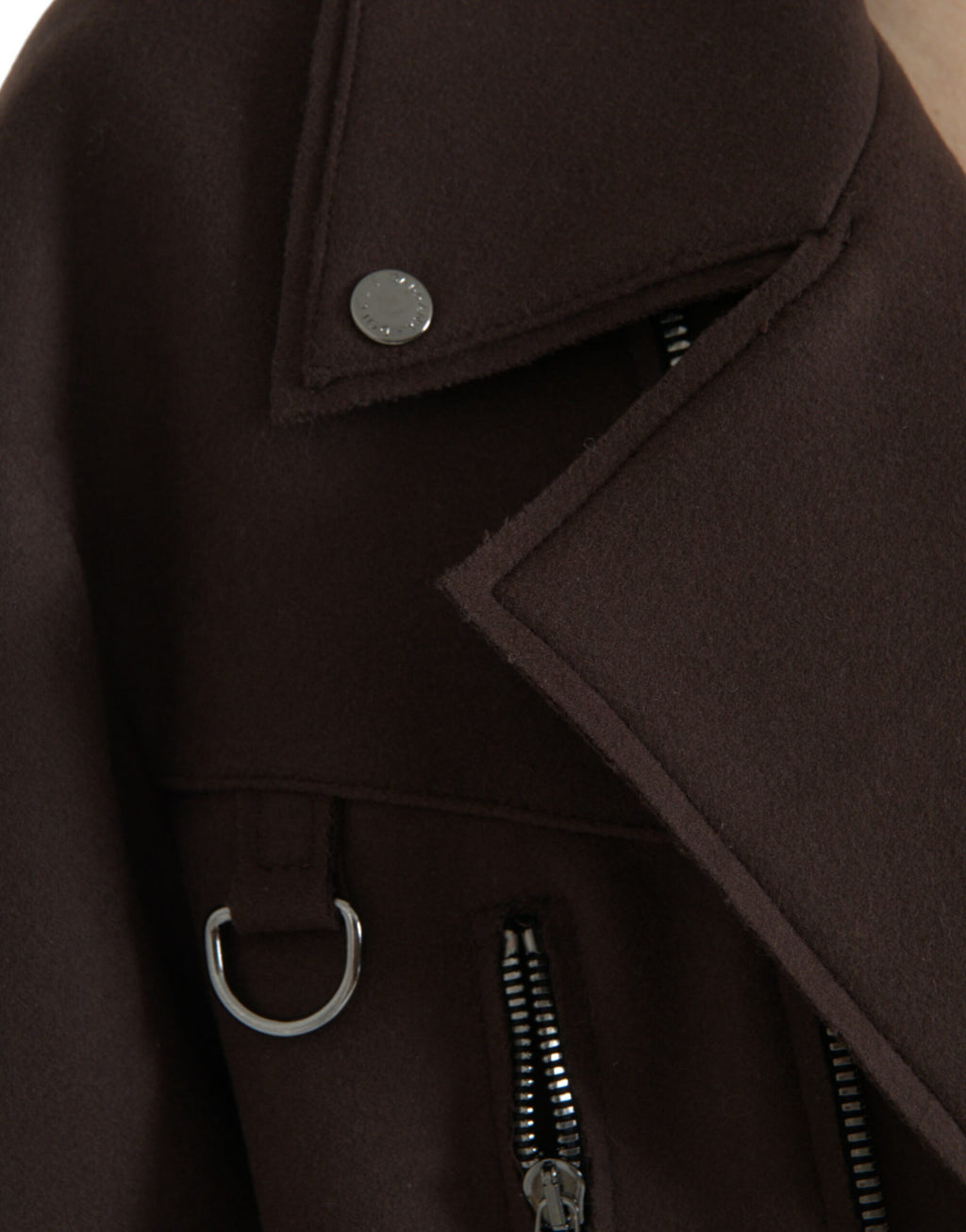 Veste Biker Courte en Laine Marron Dolce & Gabbana