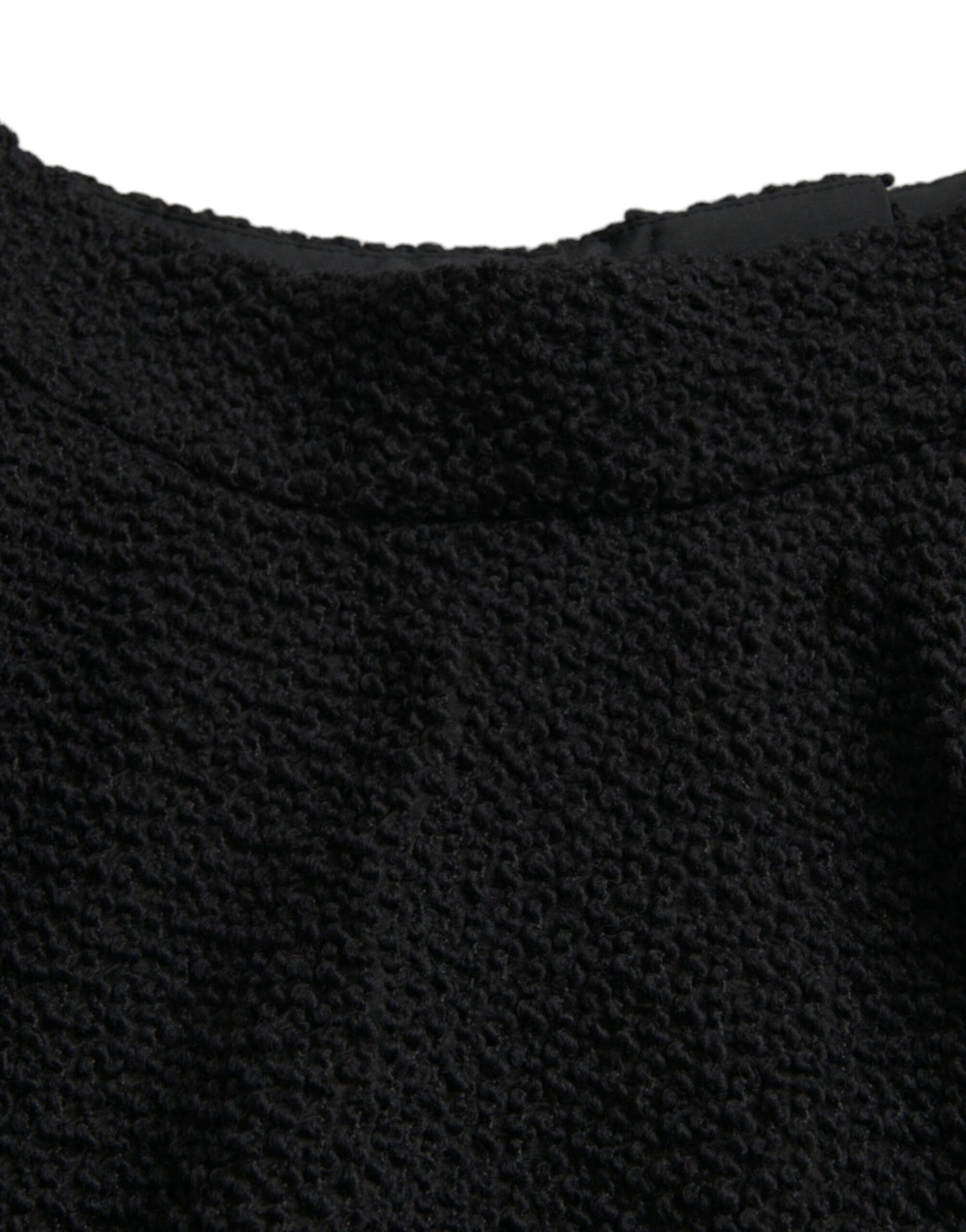 Jupe taille haute évasée mi-longue noire Dolce & Gabbana