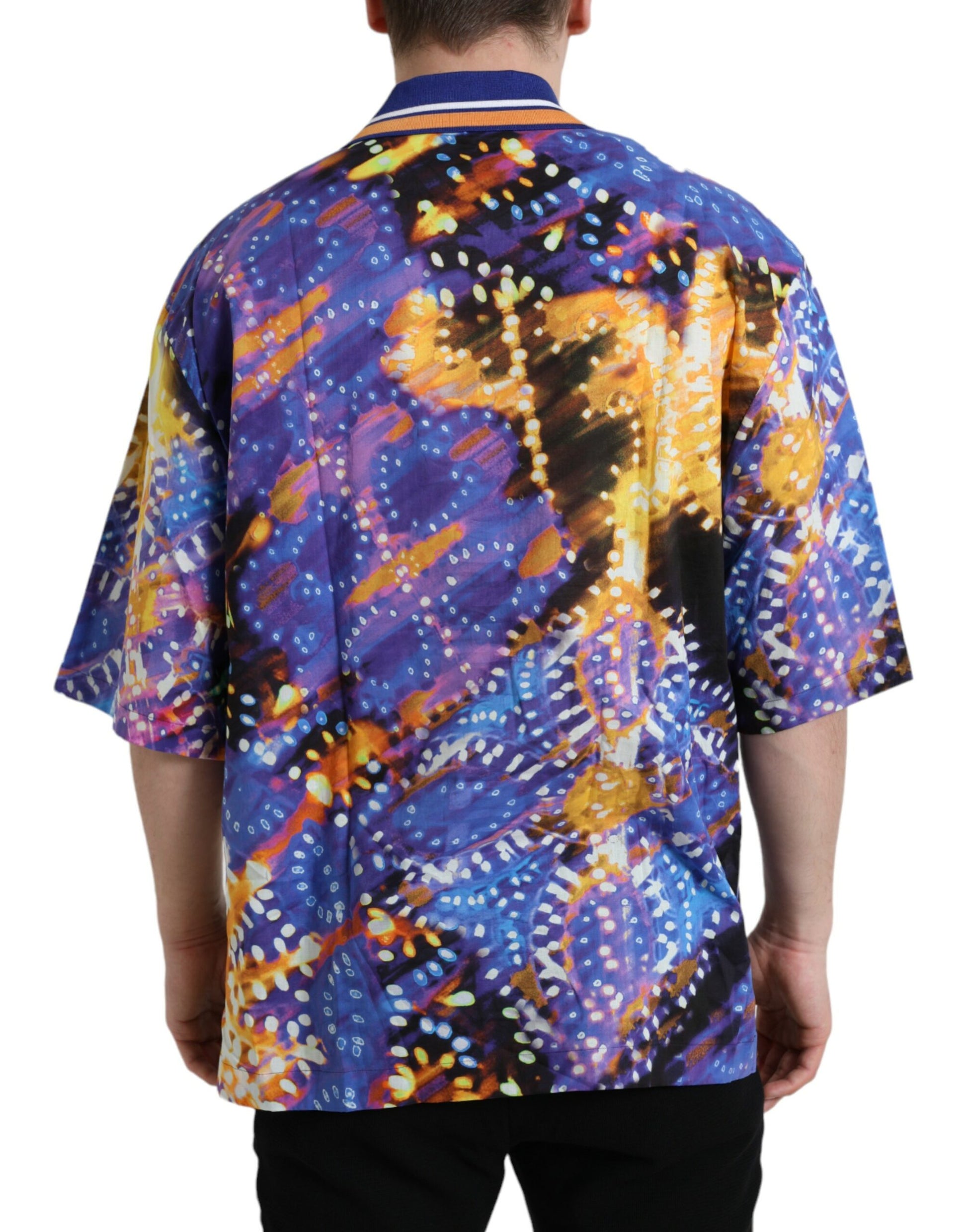 Chemise décontractée en coton à imprimé Luminarie multicolore Dolce & Gabbana