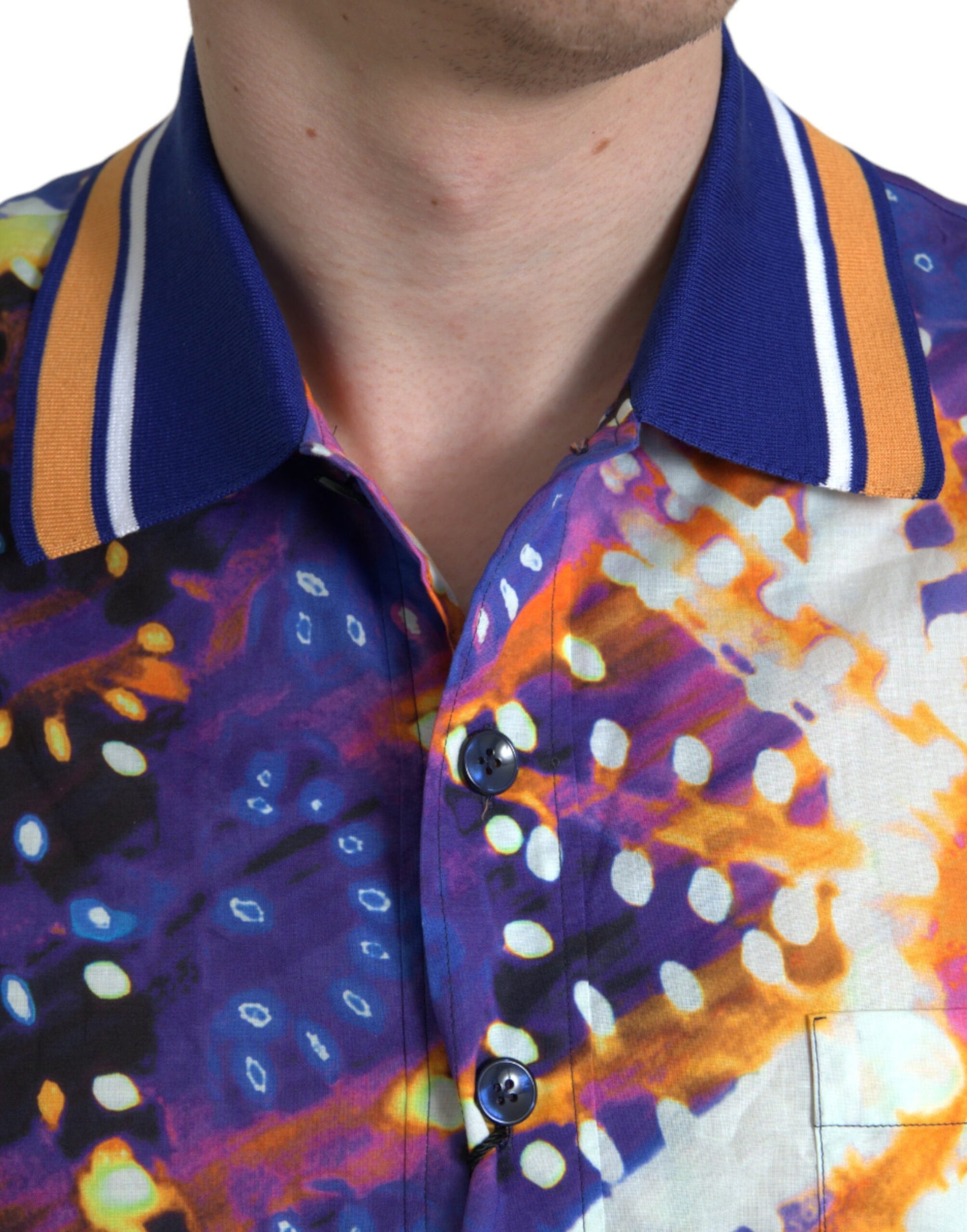Chemise décontractée en coton à imprimé Luminarie multicolore Dolce & Gabbana