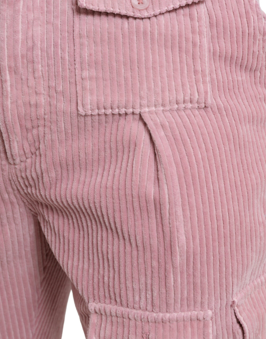 Jean cargo skinny en velours côtelé rose extensible en coton Dolce & Gabbana