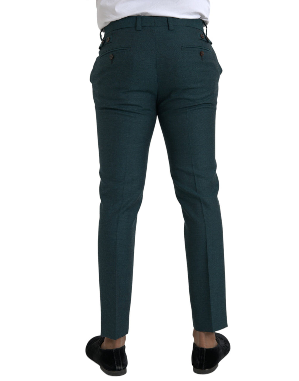 Pantalon de costume Dolce & Gabbana vert en laine, coupe ajustée/skinny