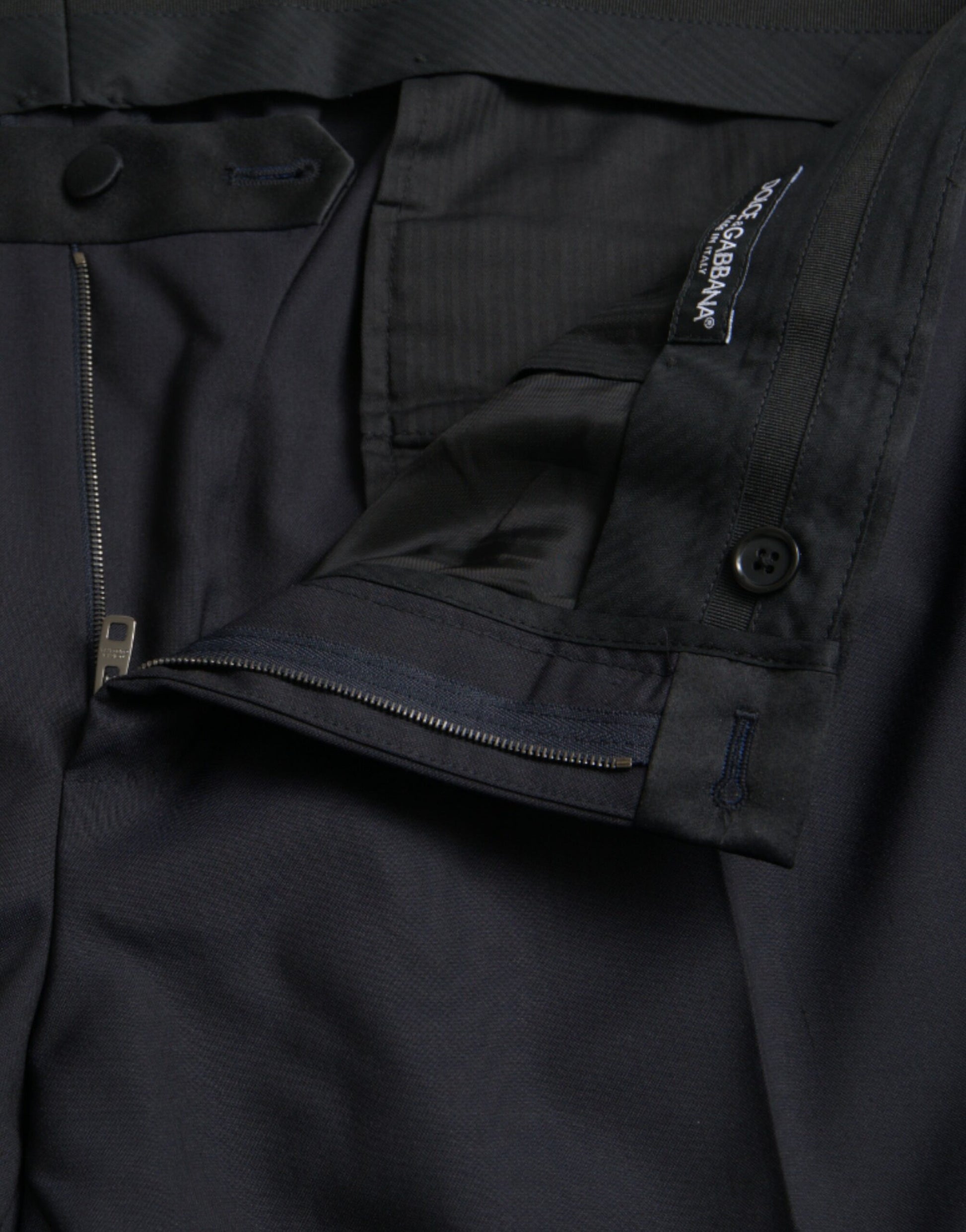 Pantalon de costume skinny pour homme Dolce & Gabbana en laine bleue