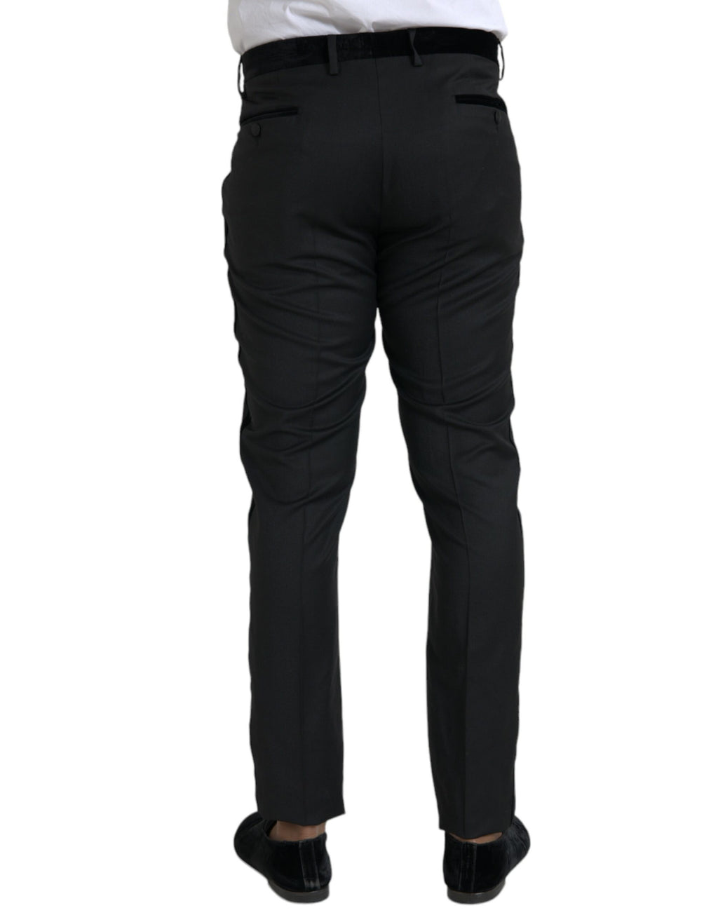 Pantalon de costume skinny pour homme en soie noire Dolce & Gabbana