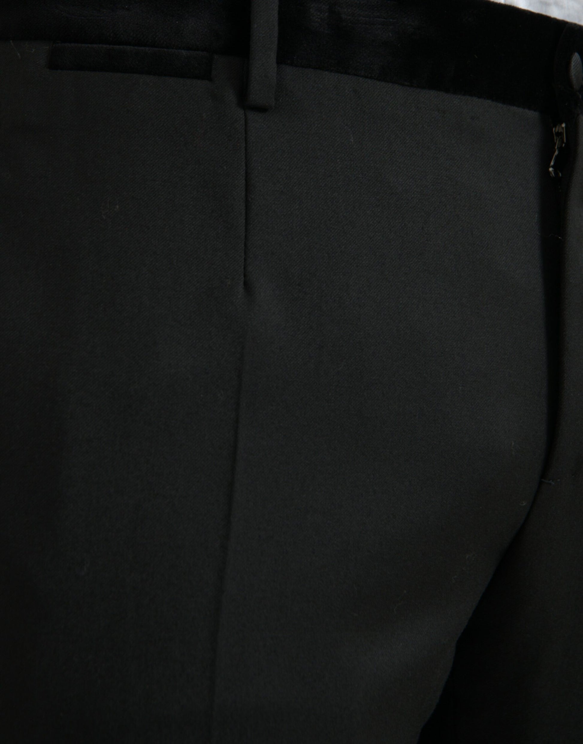 Pantalon de costume skinny pour homme en soie noire Dolce & Gabbana
