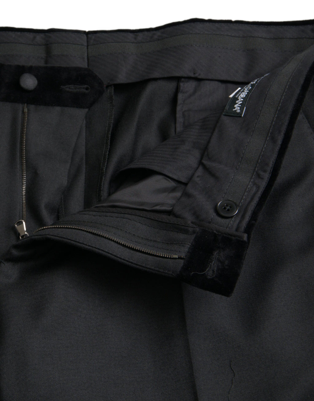 Pantalon de costume skinny pour homme en soie noire Dolce & Gabbana