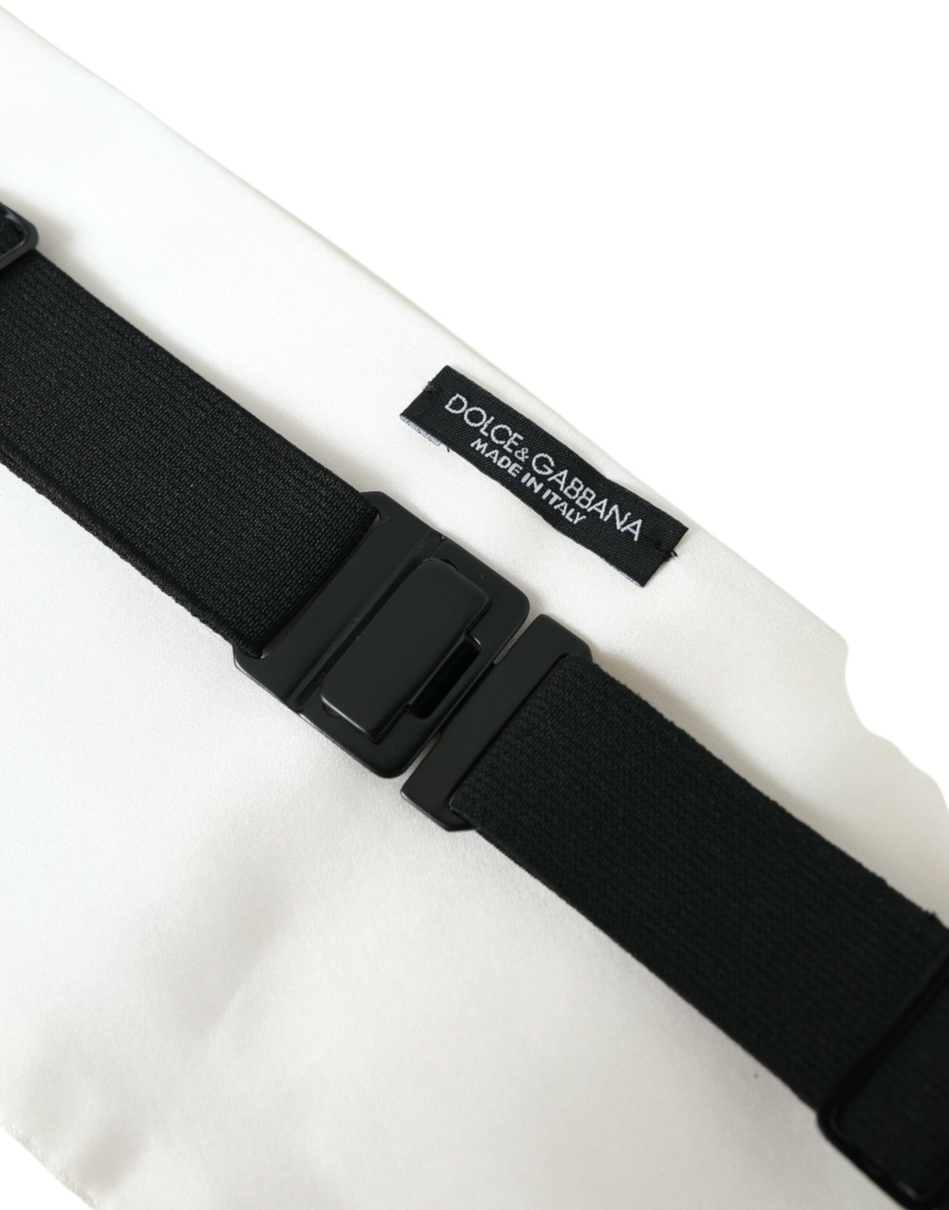 Dolce &amp; Gabbana Weißer Herren-Kummerbund aus breiter Seide