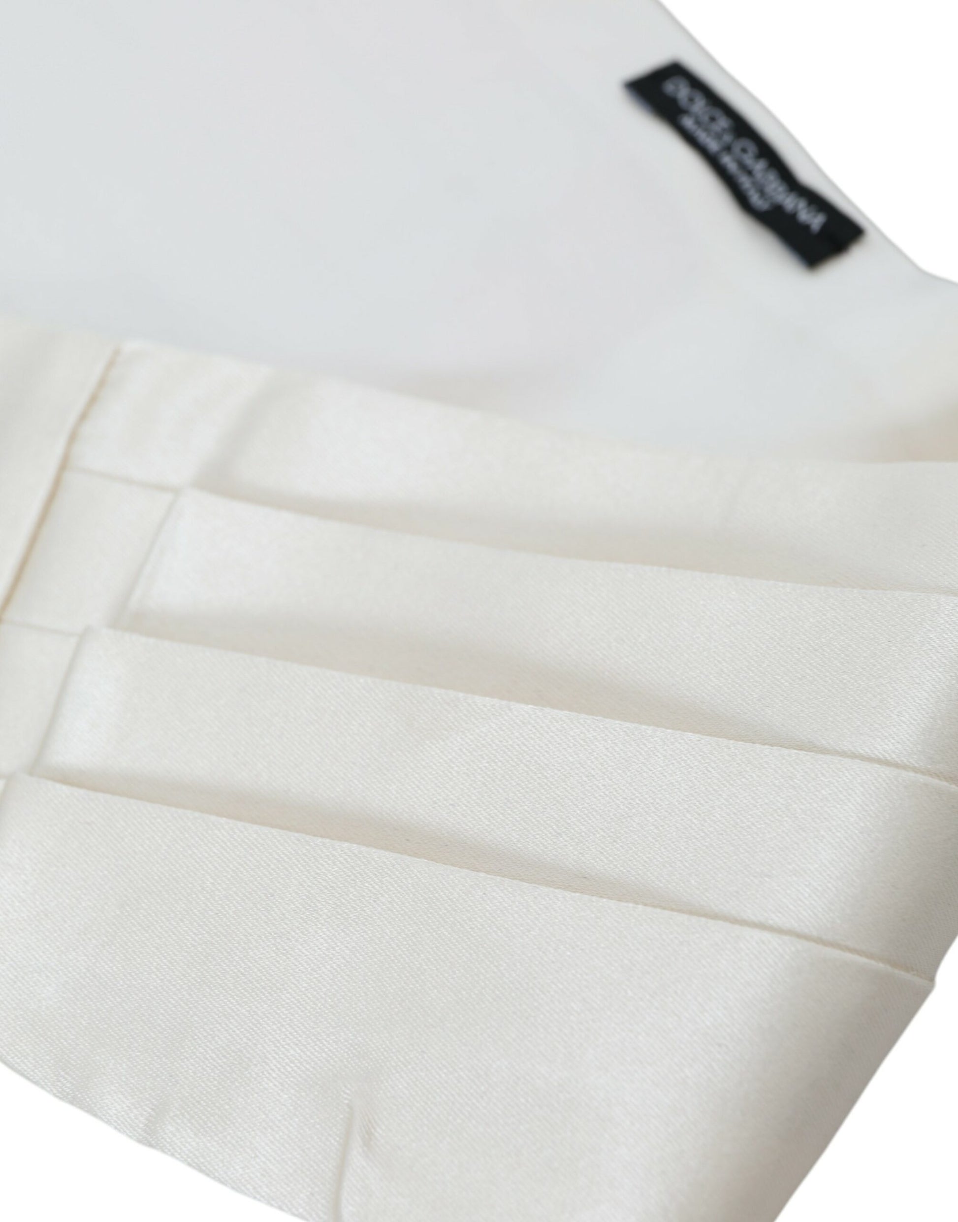 Dolce &amp; Gabbana Weißer Herren-Kummerbund aus breiter Seide