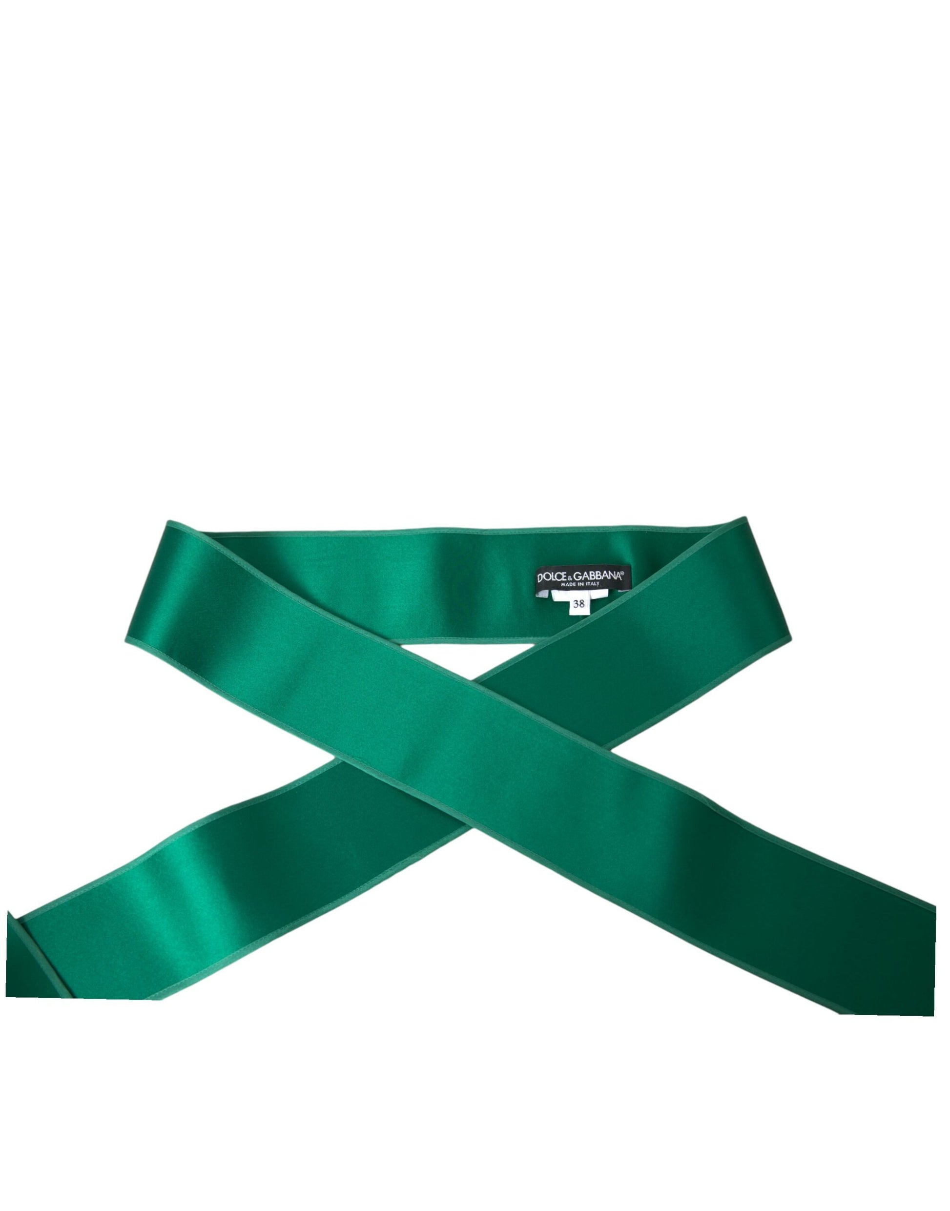 Ceinture Femme Dolce & Gabbana en Soie Satinée Verte