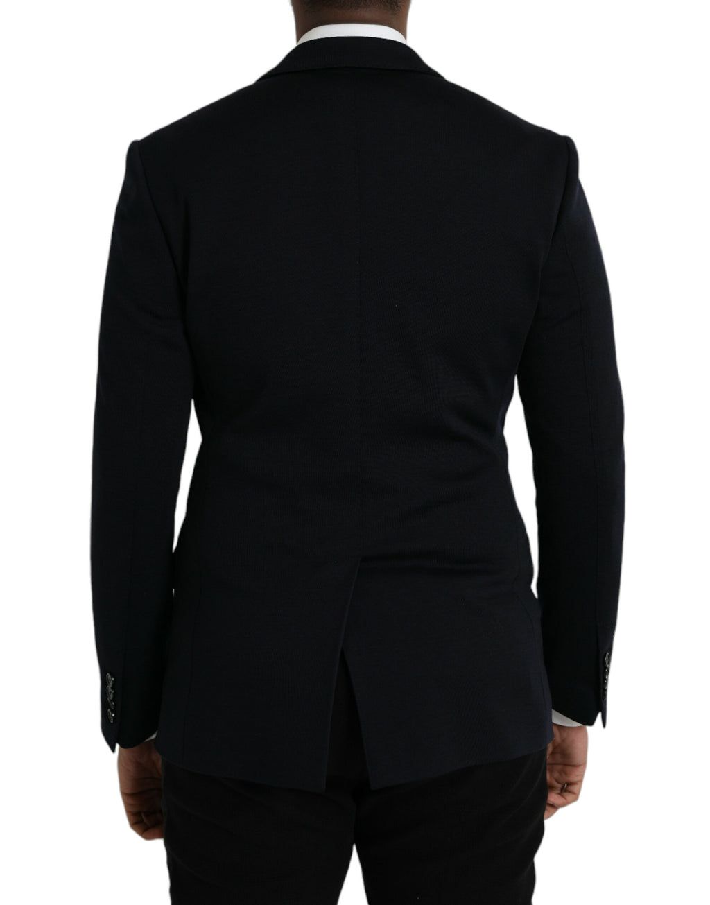 Veste de blazer droite noire en laine à revers crantés Dolce & Gabbana