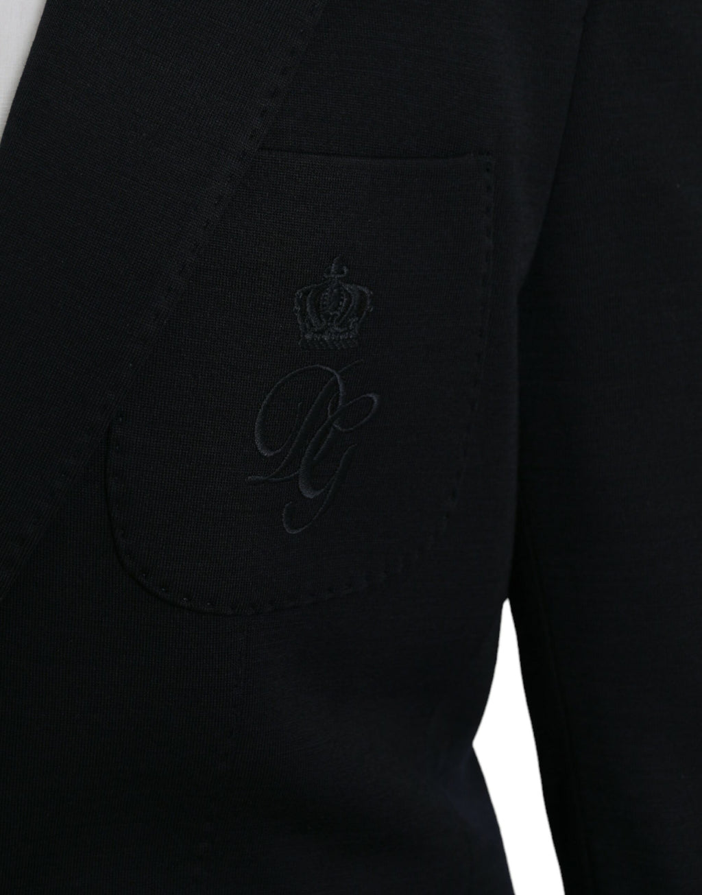 Veste de blazer droite noire en laine à revers crantés Dolce & Gabbana