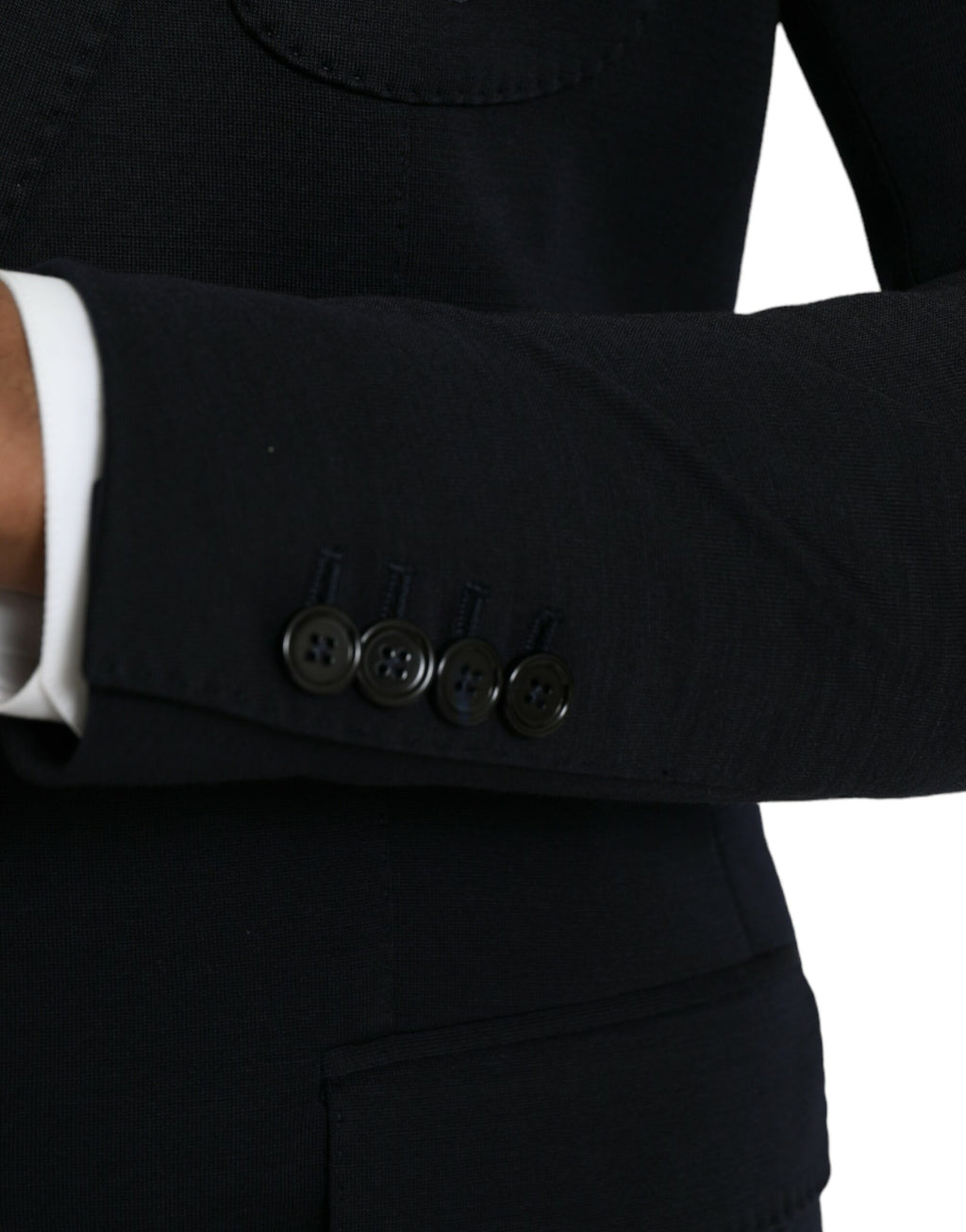 Veste de blazer droite noire en laine à revers crantés Dolce & Gabbana