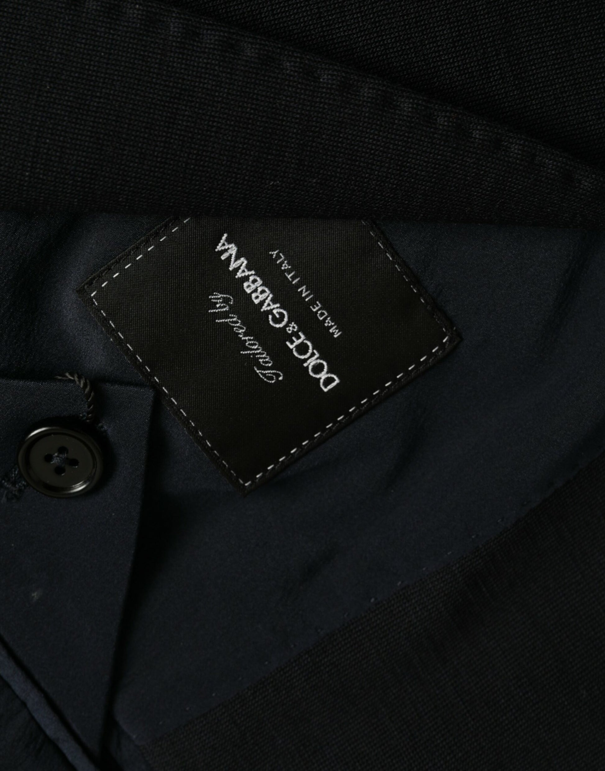 Veste de blazer droite noire en laine à revers crantés Dolce & Gabbana