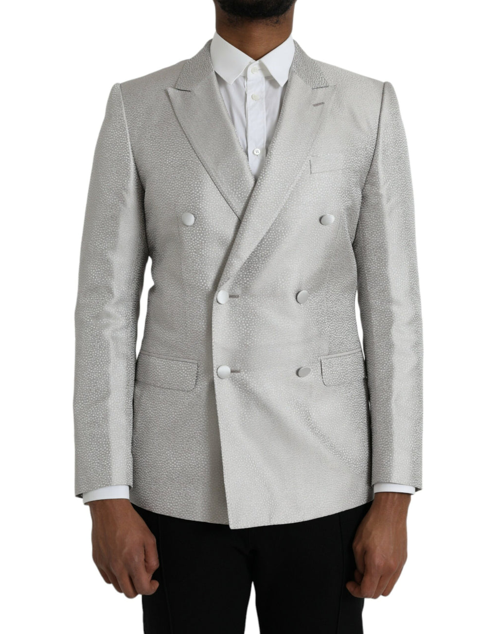 Manteau blazer croisé Dolce & Gabbana MARTINI blanc cassé