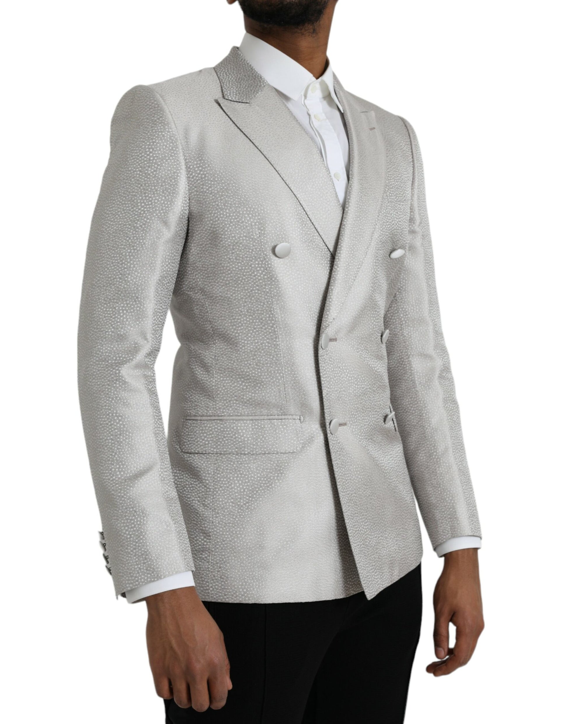Manteau blazer croisé Dolce & Gabbana MARTINI blanc cassé