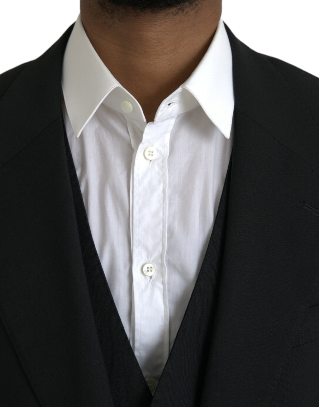 Costume trois pièces Dolce & Gabbana en polyester noir avec l'inscription « STAFF »