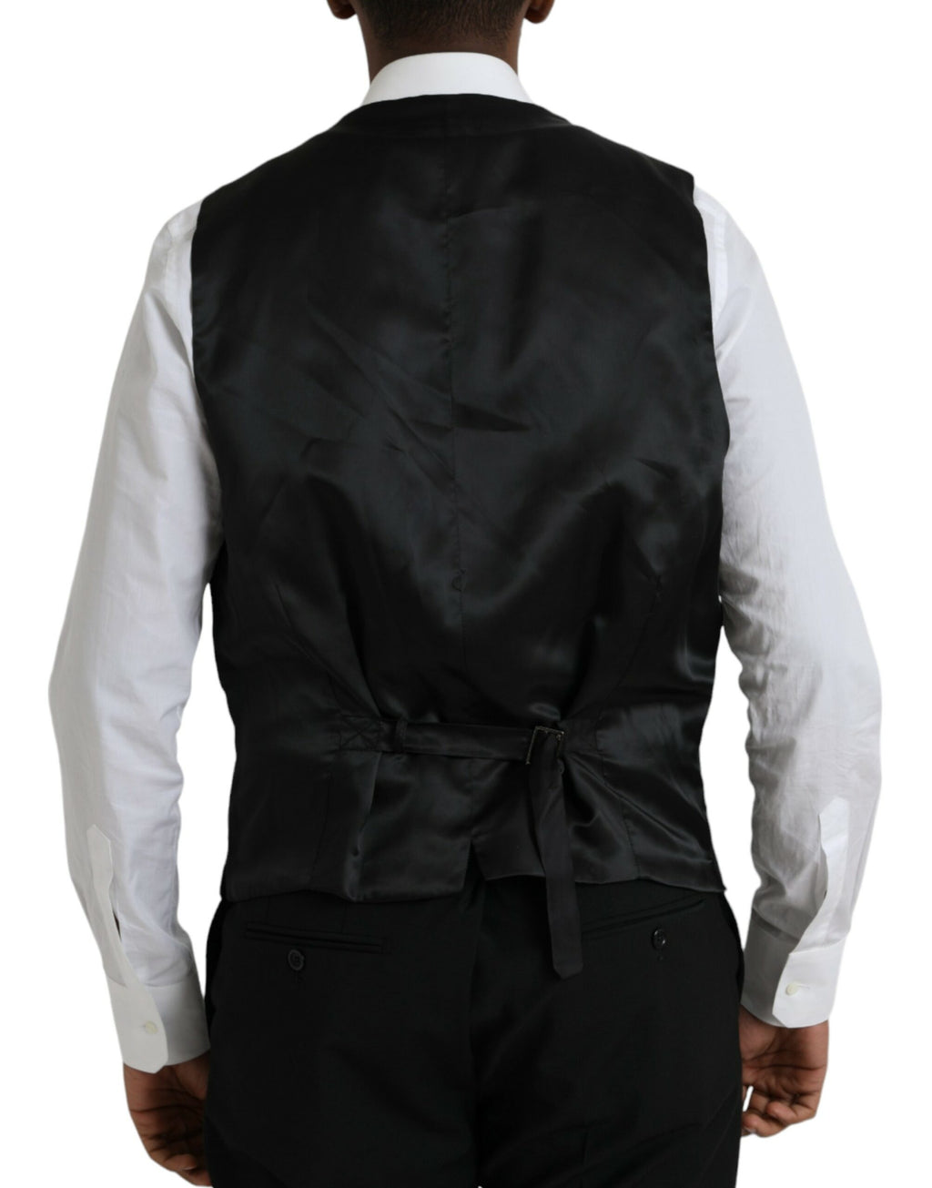 Costume trois pièces Dolce & Gabbana en polyester noir avec l'inscription « STAFF »