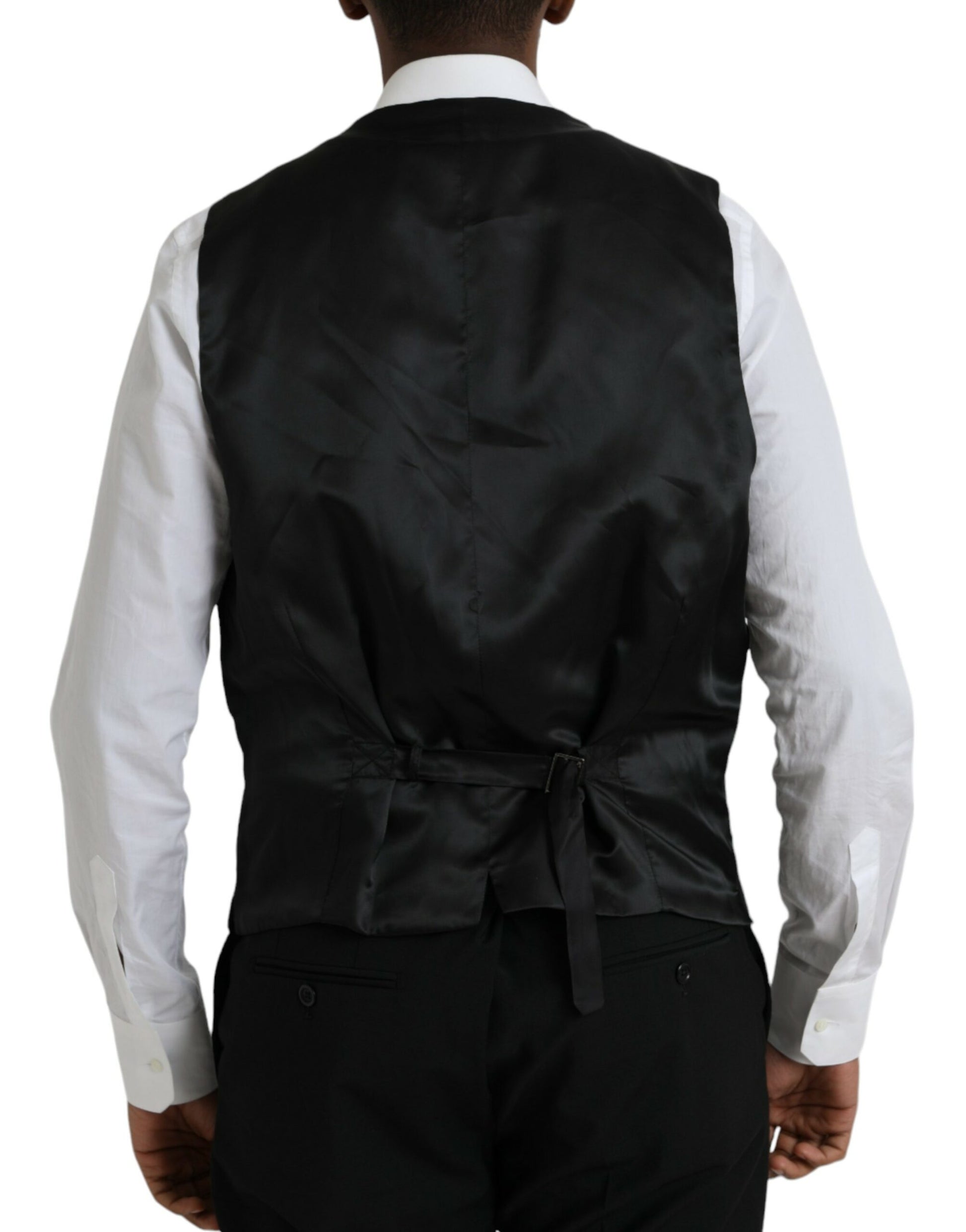 Costume trois pièces Dolce & Gabbana en polyester noir avec l'inscription « STAFF »