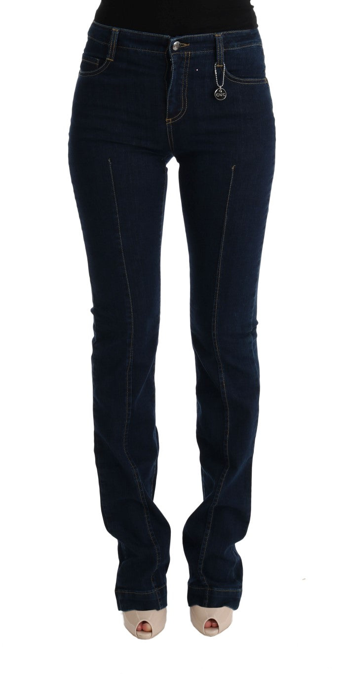 Jeans évasés Costume National en coton bleu