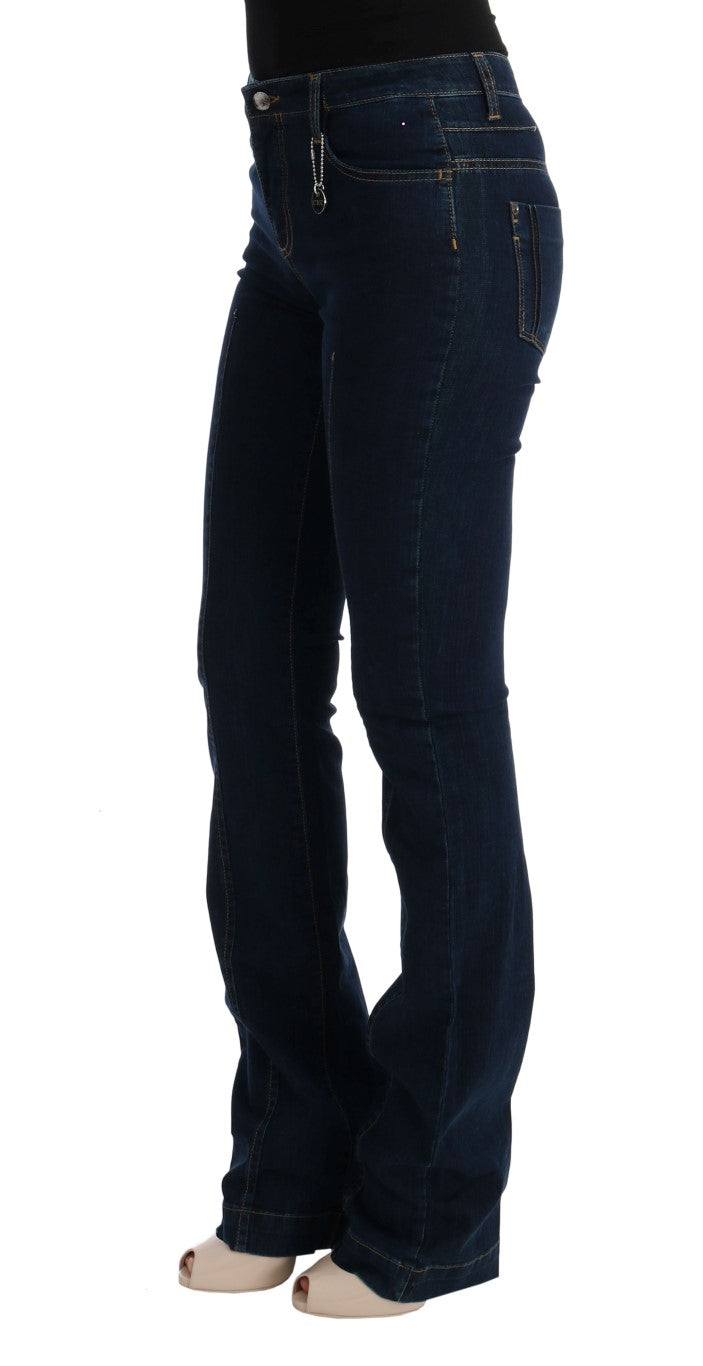 Jeans évasés Costume National en coton bleu