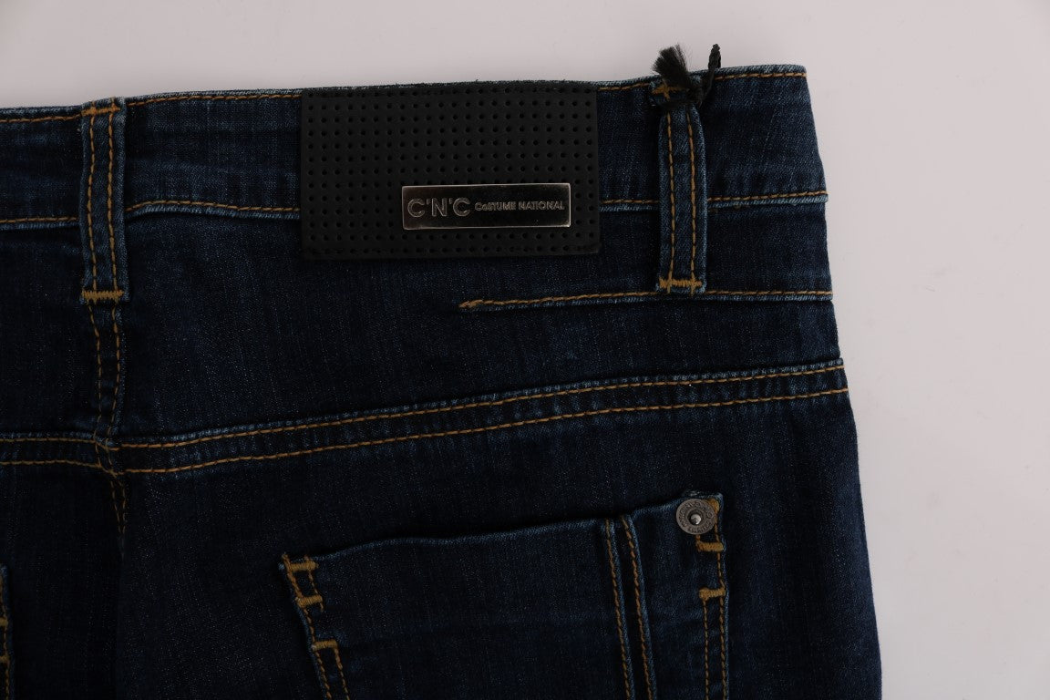 Jeans évasés Costume National en coton bleu