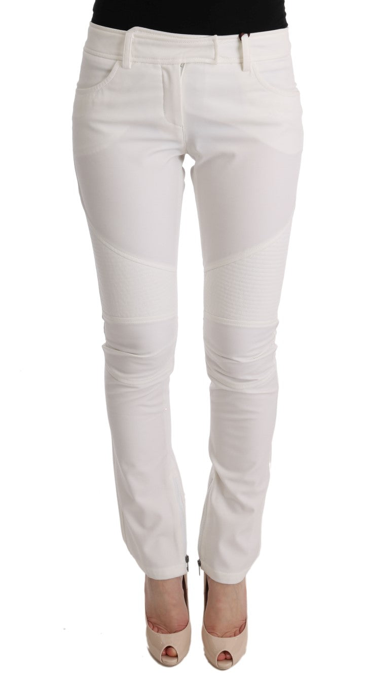 Pantalon décontracté slim Ermanno Scervino en coton blanc