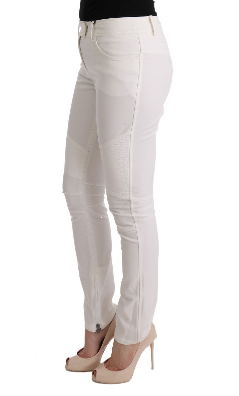 Pantalon décontracté slim Ermanno Scervino en coton blanc